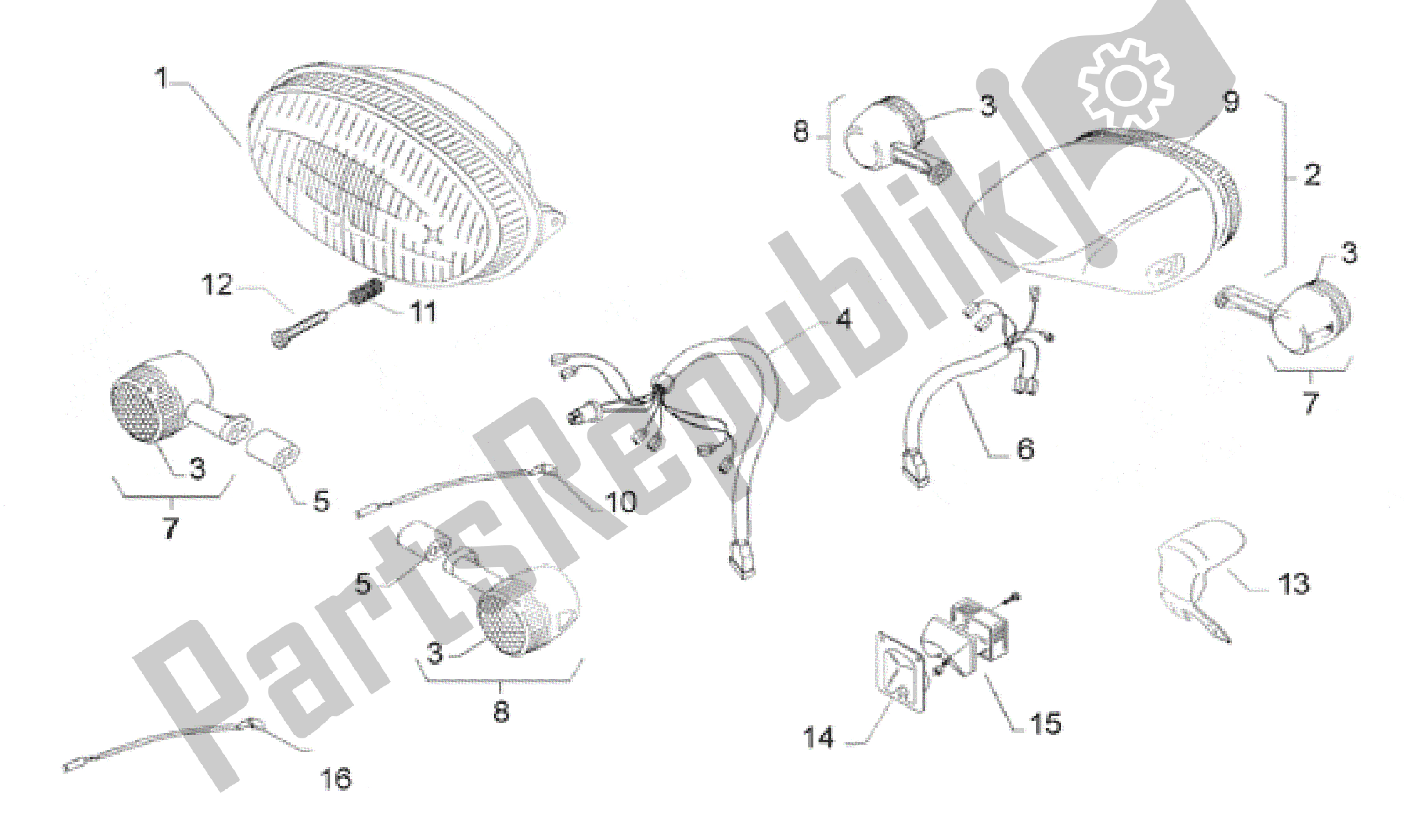 Toutes les pièces pour le Lumières du Aprilia Scarabeo 50 1993 - 1997