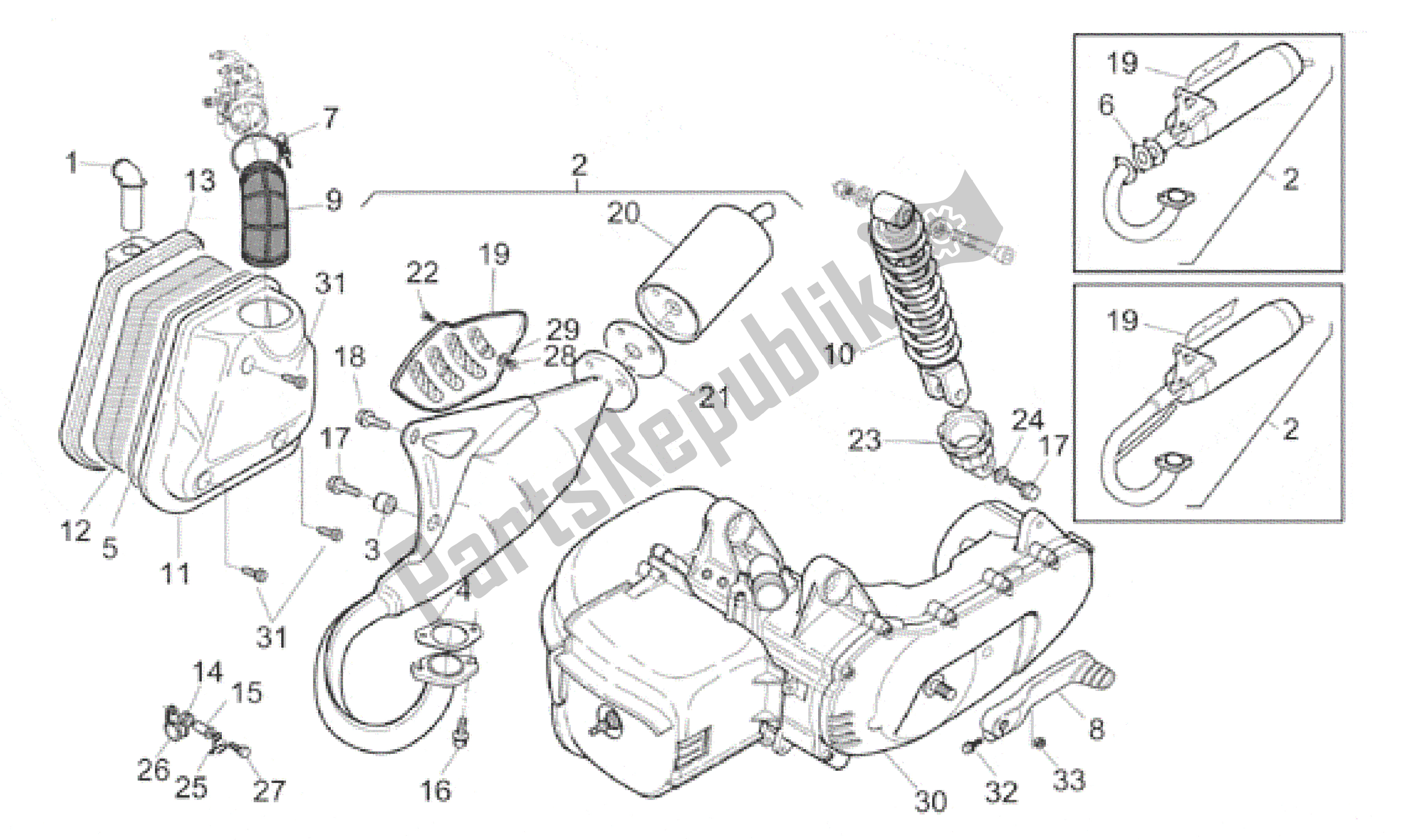 Todas las partes para Motor de Aprilia Rally 50 1995 - 2003