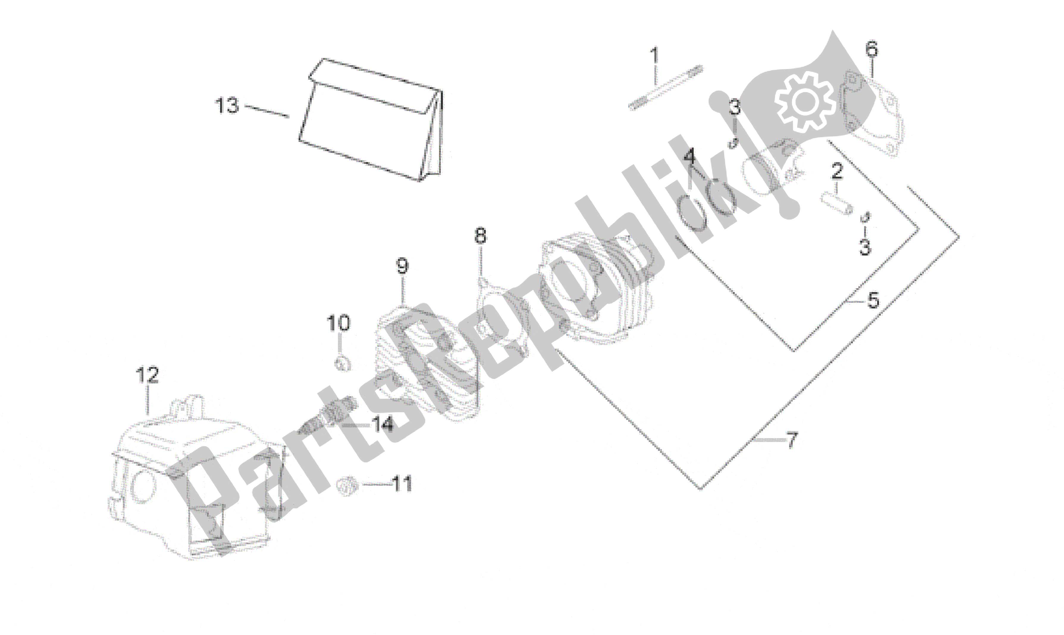 All parts for the Cylinder Head of the Aprilia Rally 50 1995 - 2003