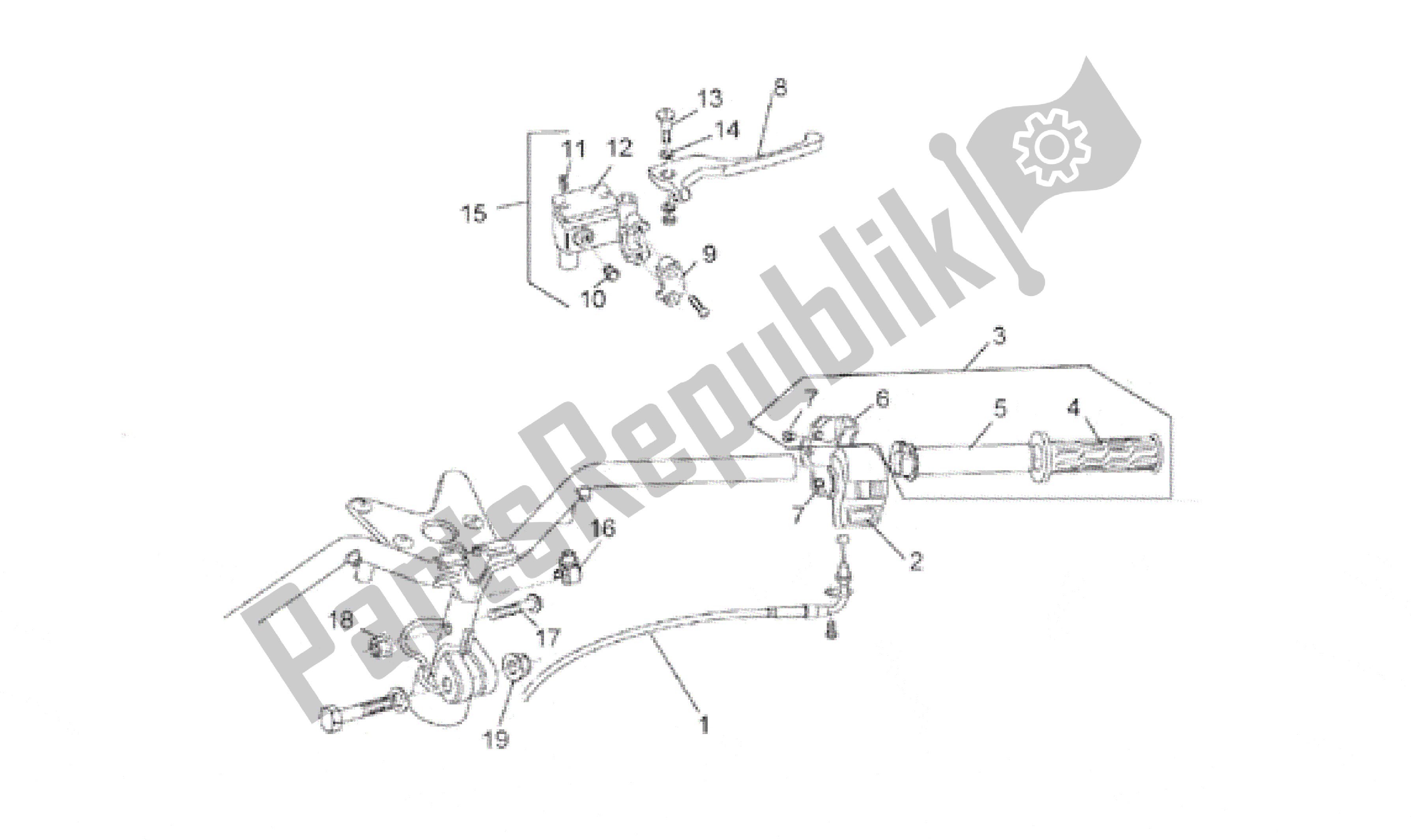 Todas las partes para Controles Rh de Aprilia Rally 50 1996 - 1999