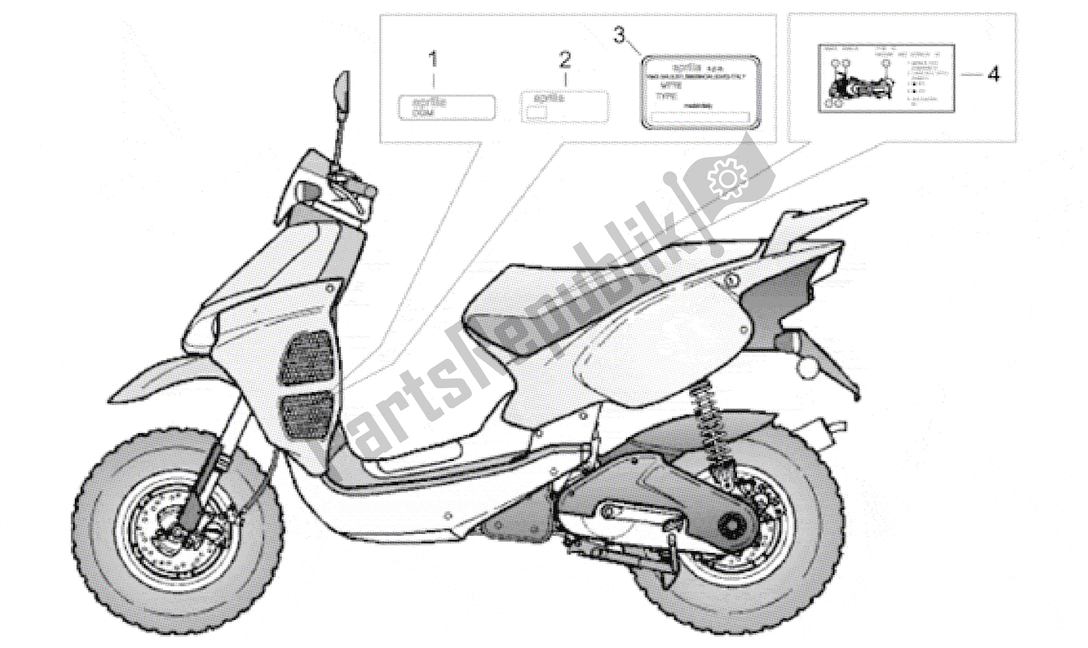 Alle onderdelen voor de Plaat Set van de Aprilia Rally 50 1996 - 1999