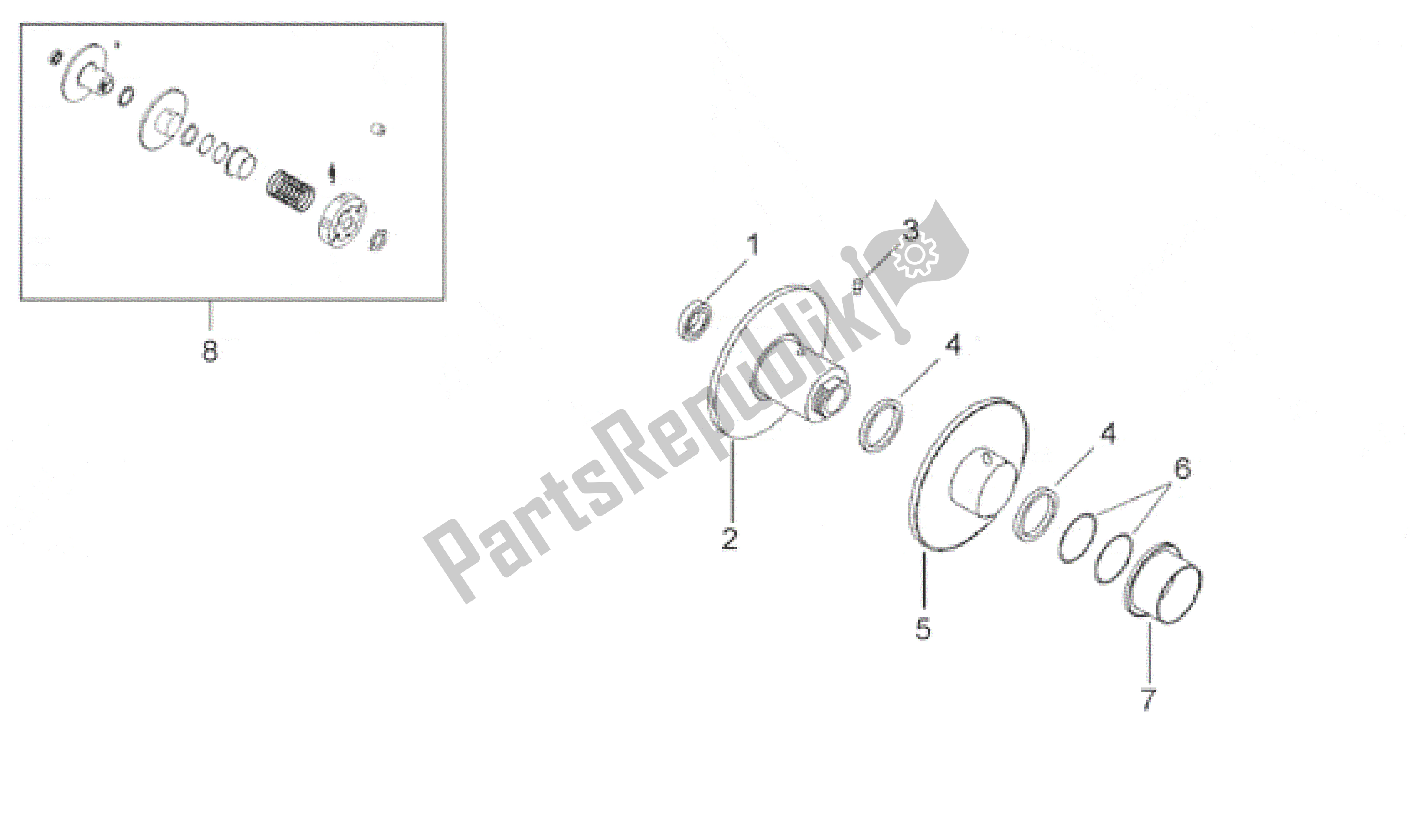 Toutes les pièces pour le Embrayage I du Aprilia Rally 50 1996 - 1999