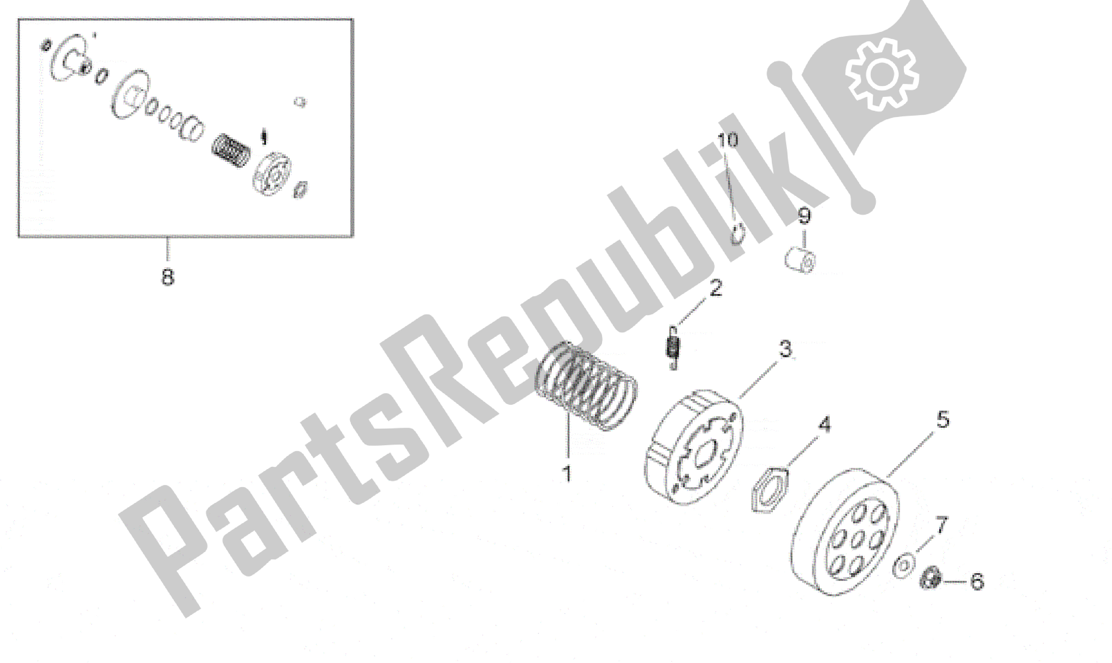 Toutes les pièces pour le Embrayage Ii du Aprilia Rally 50 1996 - 1999