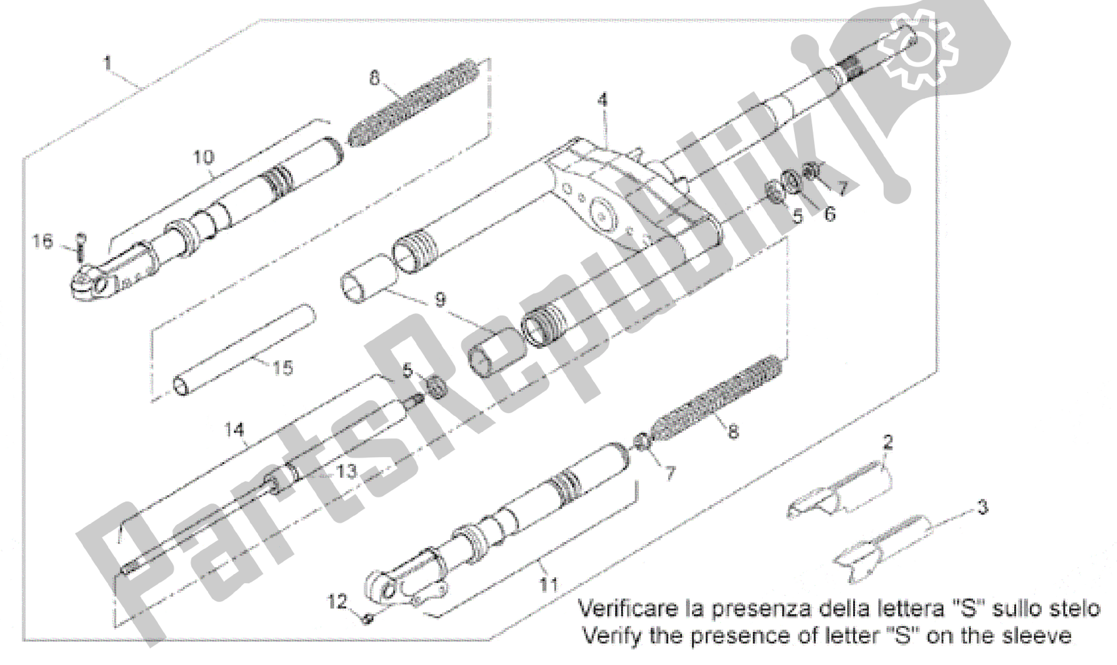 Tutte le parti per il Forcella Anteriore I del Aprilia Rally 50 1996 - 1999