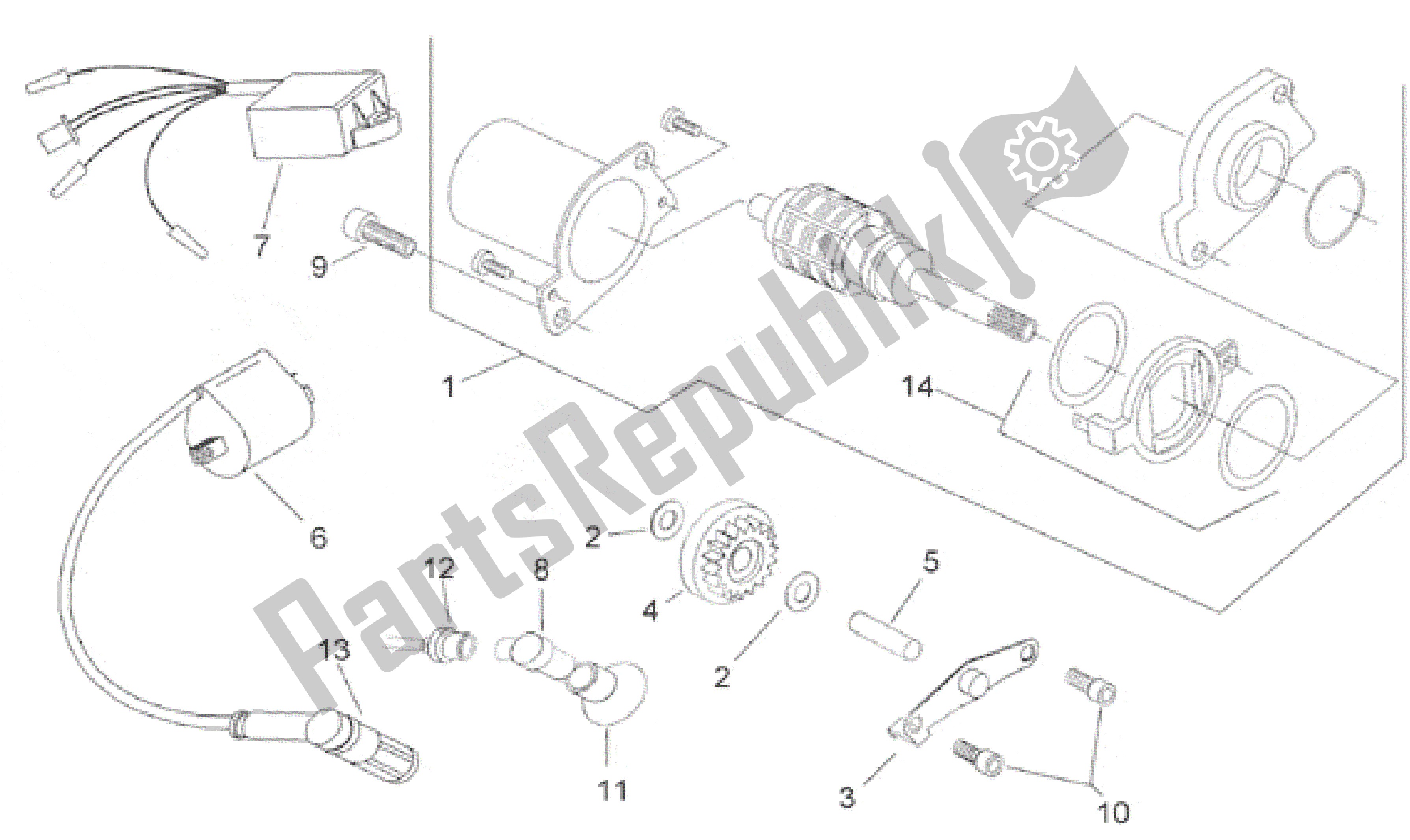 All parts for the Ignition Unit of the Aprilia Rally 50 1996 - 1999