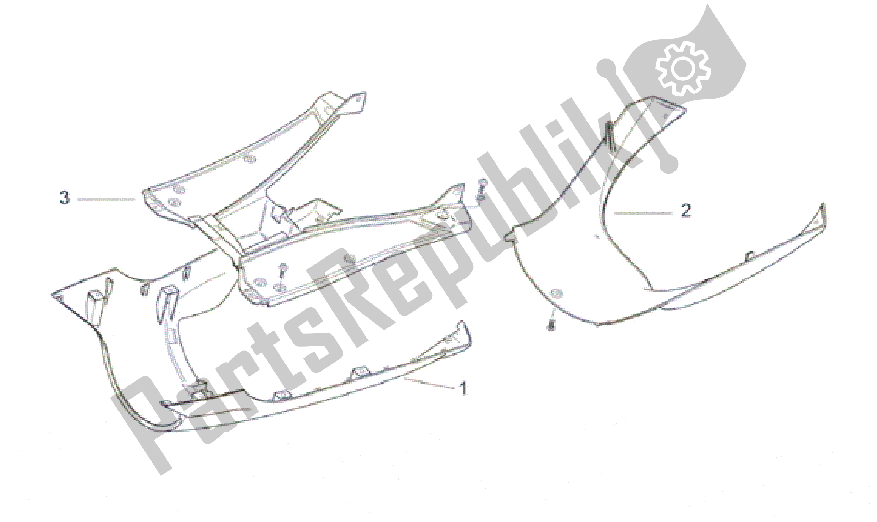 All parts for the Central Body Ii of the Aprilia SR WWW 50 1997 - 2001