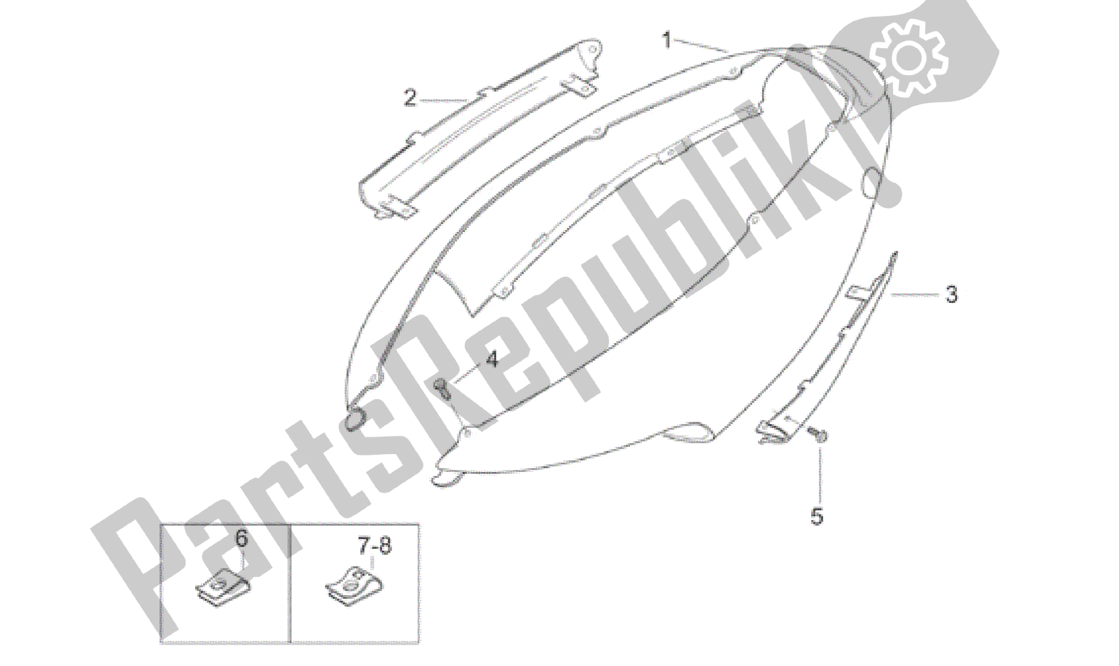 Todas las partes para Cuerpo Trasero I de Aprilia SR WWW 50 1997 - 2001