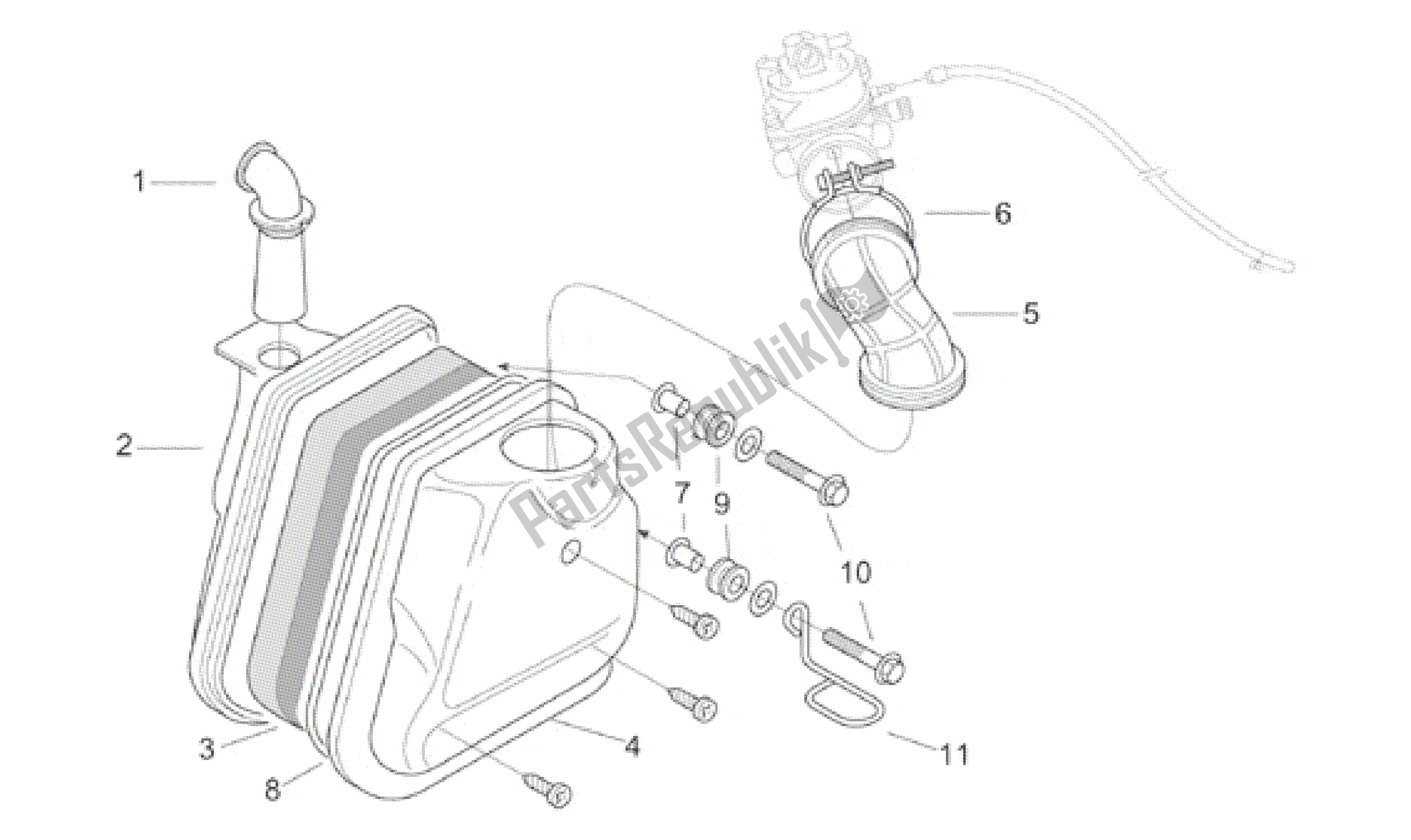 Todas las partes para Caja De Aire de Aprilia SR WWW 50 1997 - 2001