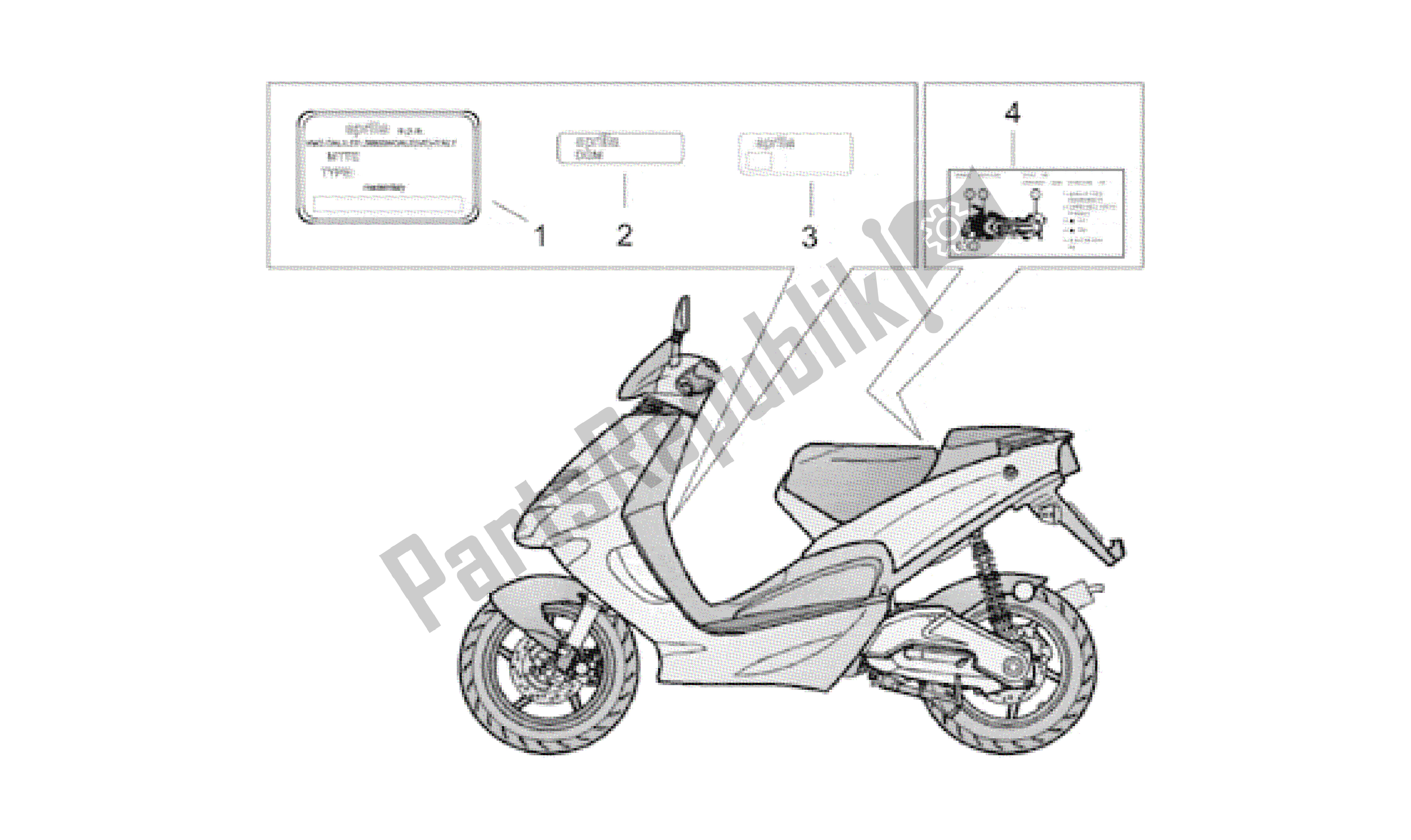 Toutes les pièces pour le Ensemble D'assiettes du Aprilia SR WWW 50 1997 - 2001