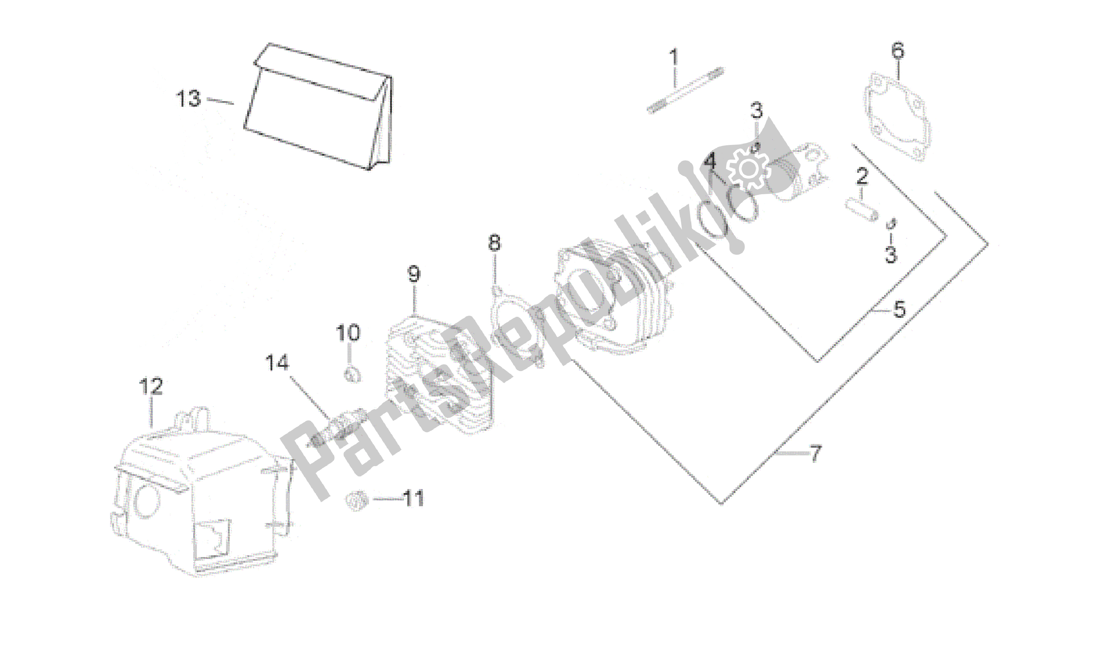 All parts for the Cylinder Head of the Aprilia SR WWW 50 1997 - 2001