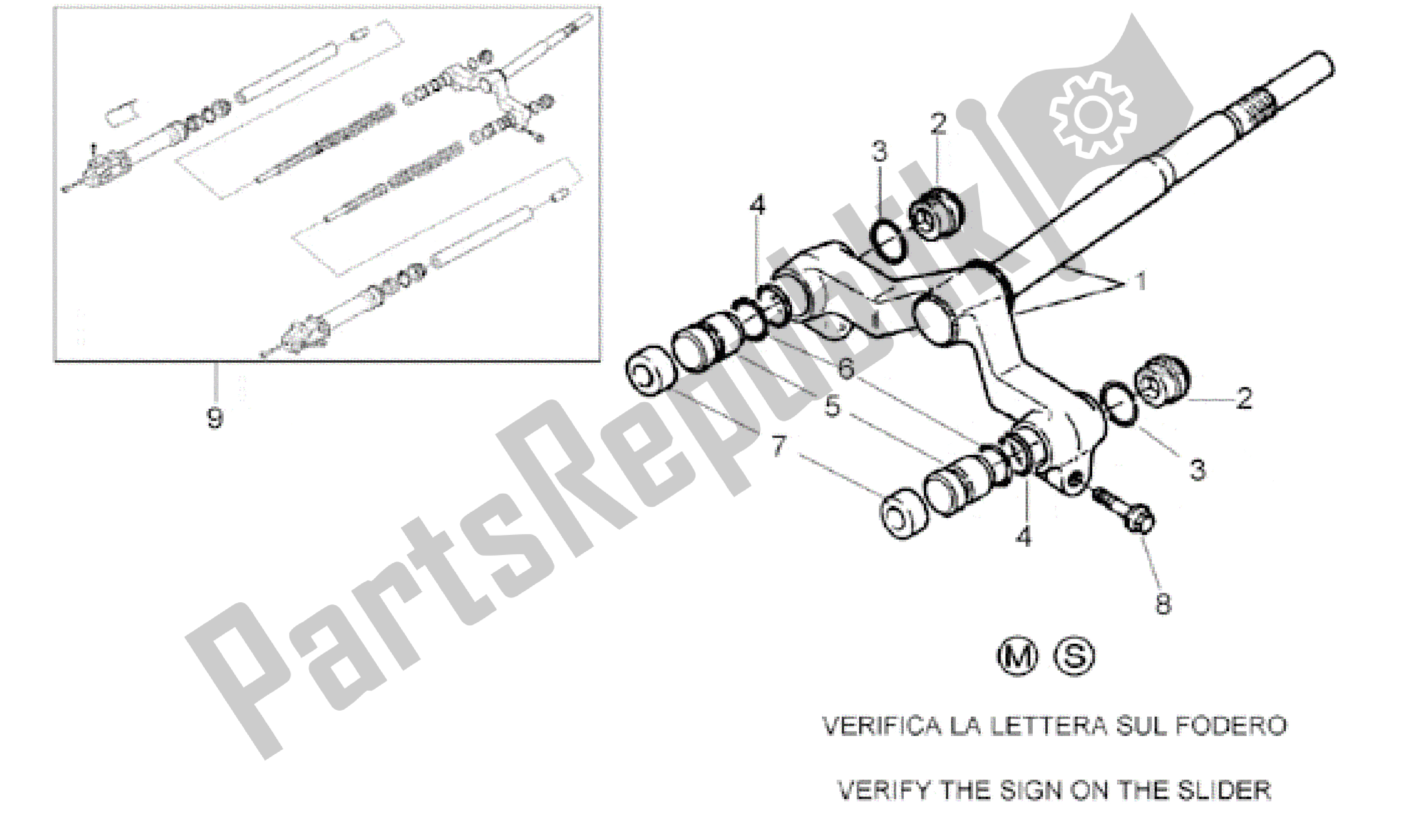 All parts for the Front Fork I of the Aprilia SR WWW 50 1997 - 2001