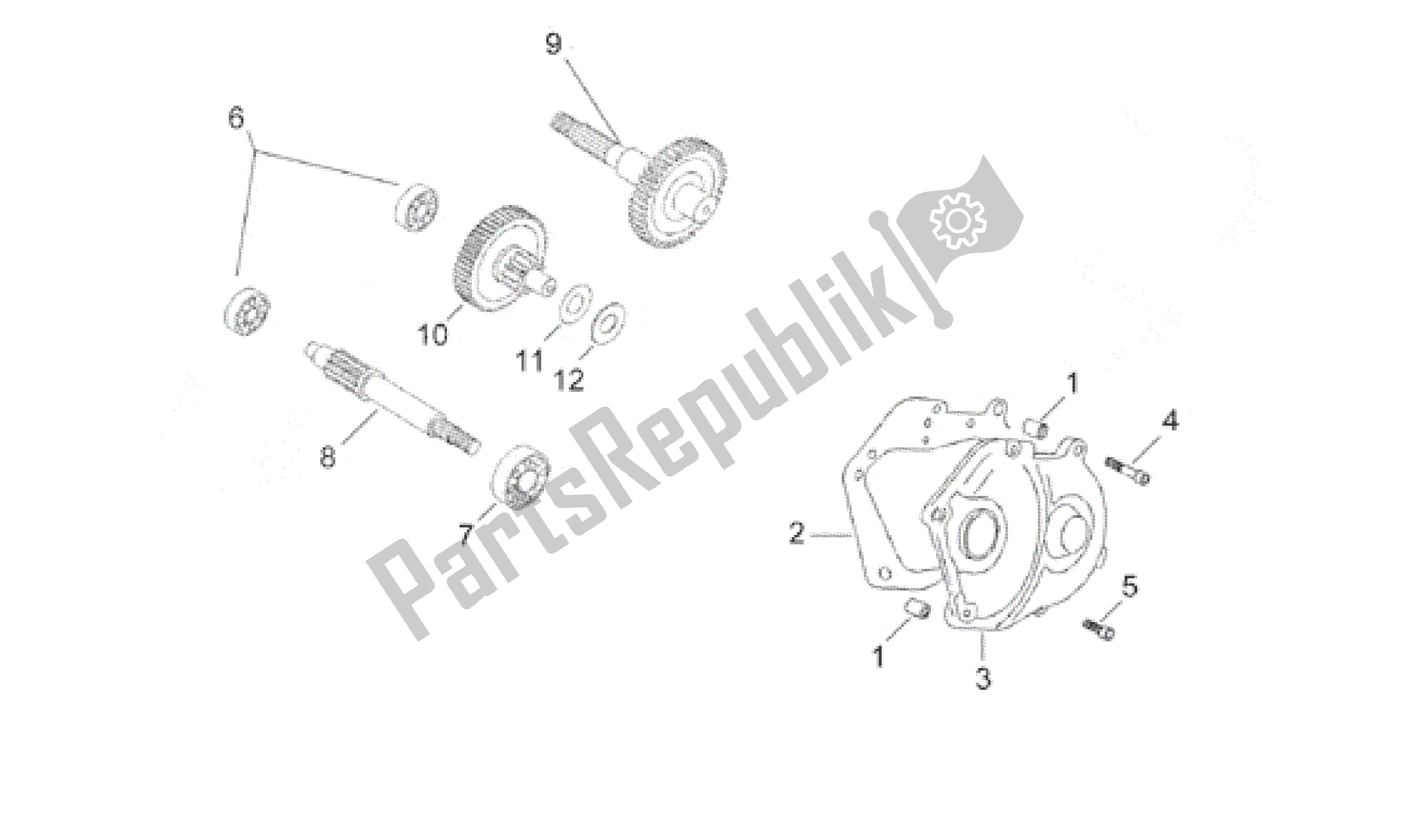 Alle Teile für das Getriebe Achsantrieb des Aprilia SR WWW 50 1997 - 2001