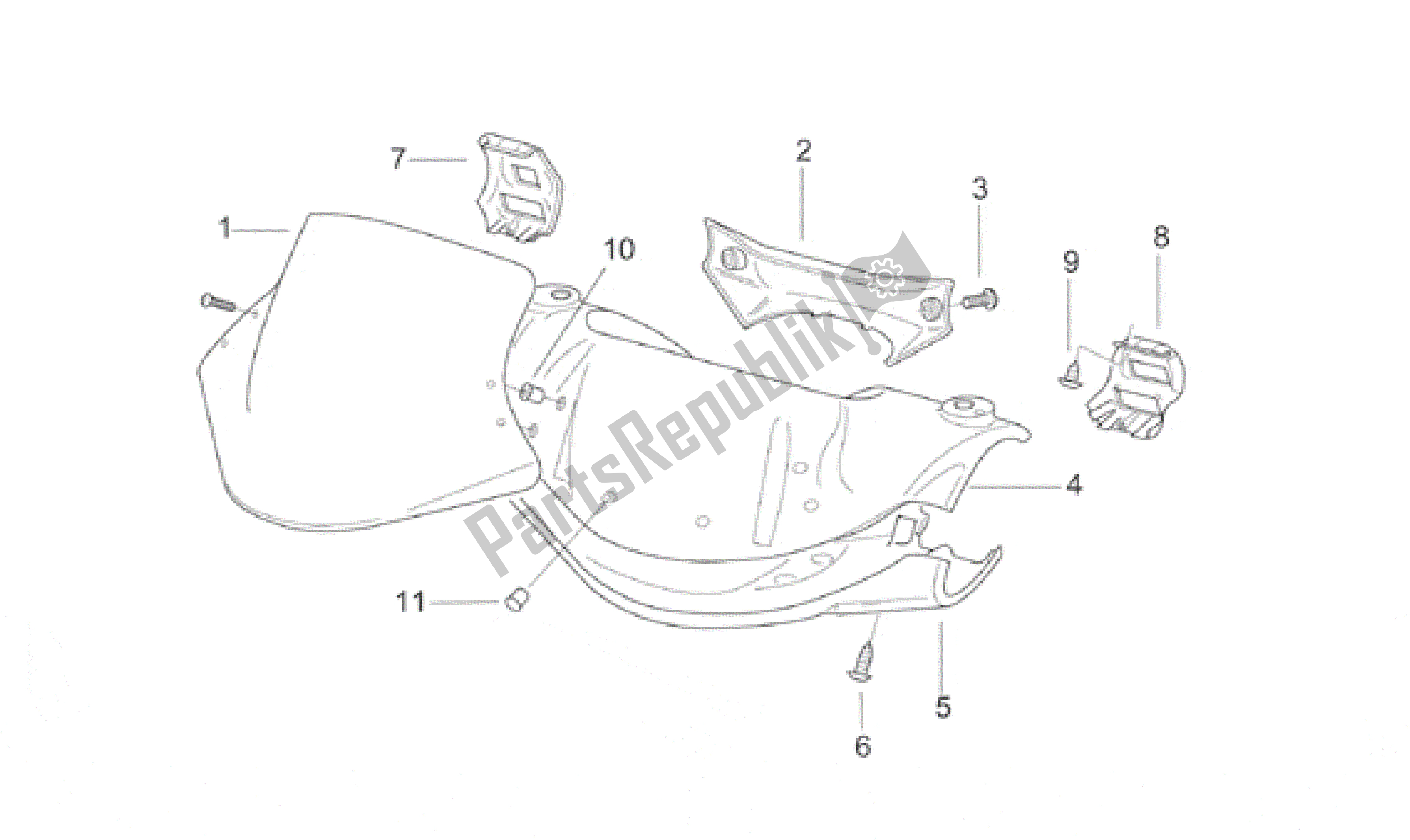 Toutes les pièces pour le Corps Avant I du Aprilia SR WWW 50 1997 - 2001