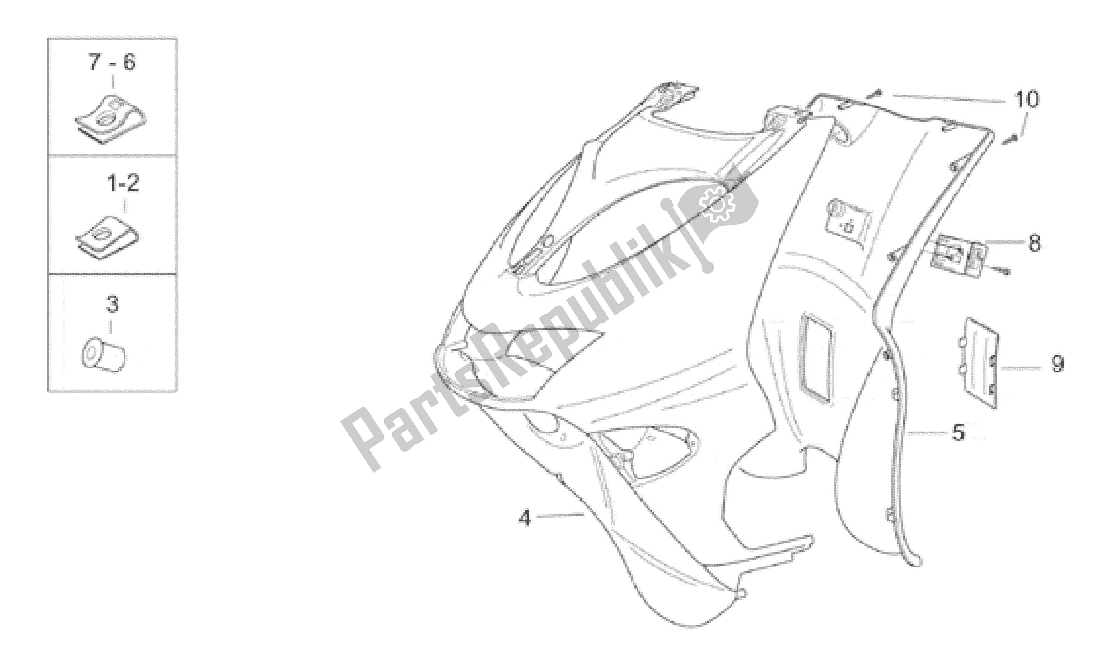 Todas las partes para Cuerpo Delantero Iii de Aprilia SR WWW 50 1997 - 2001