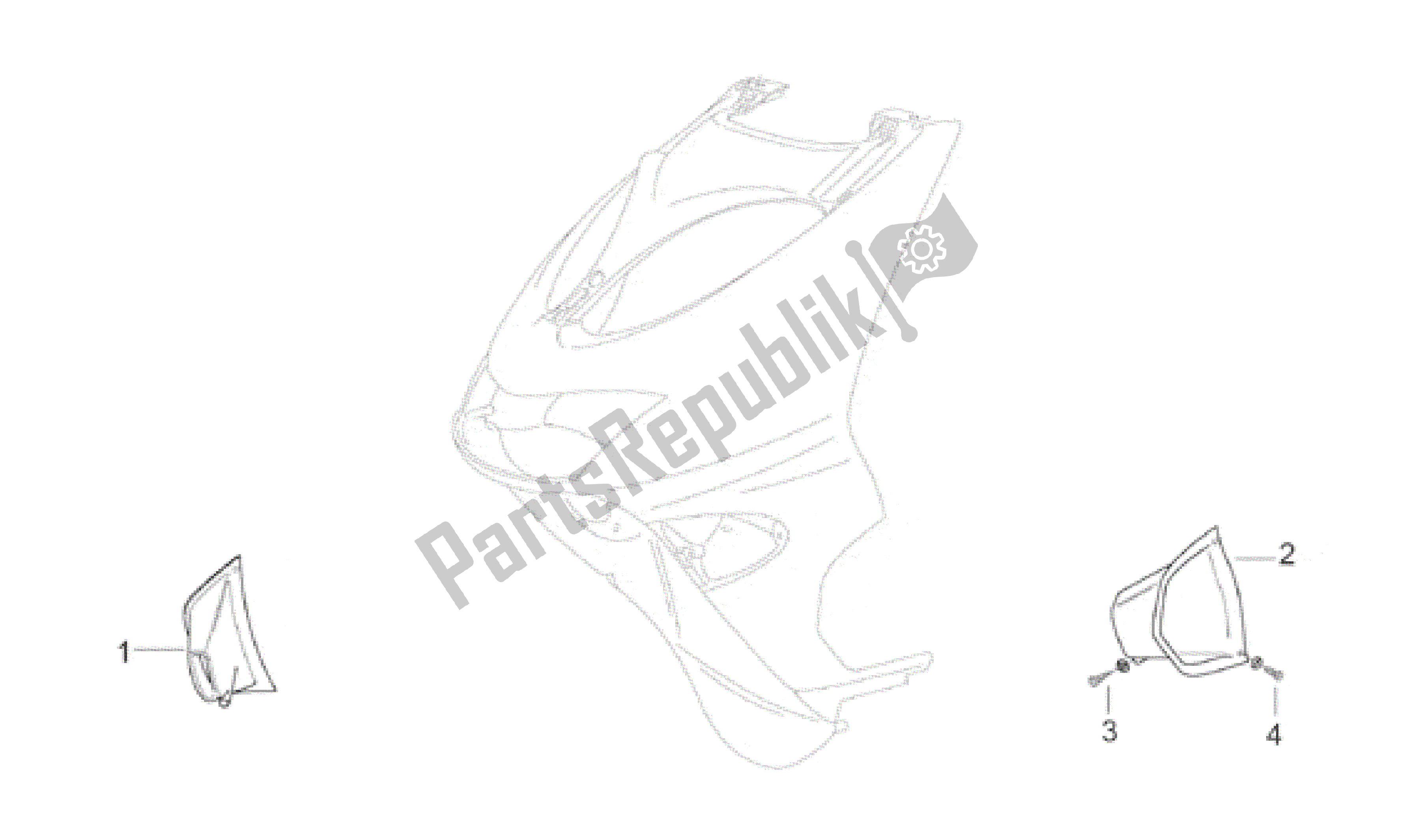 All parts for the Front Body Iv of the Aprilia SR WWW 50 1997 - 2001
