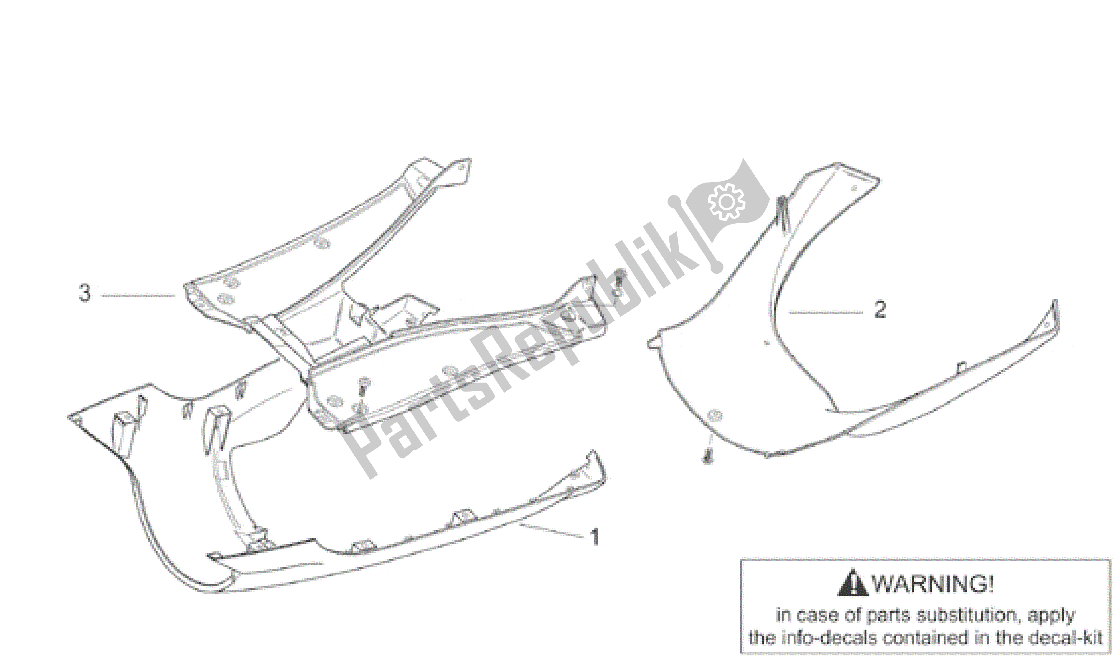 All parts for the Central Body Ii of the Aprilia SR WWW 50 1997 - 1999