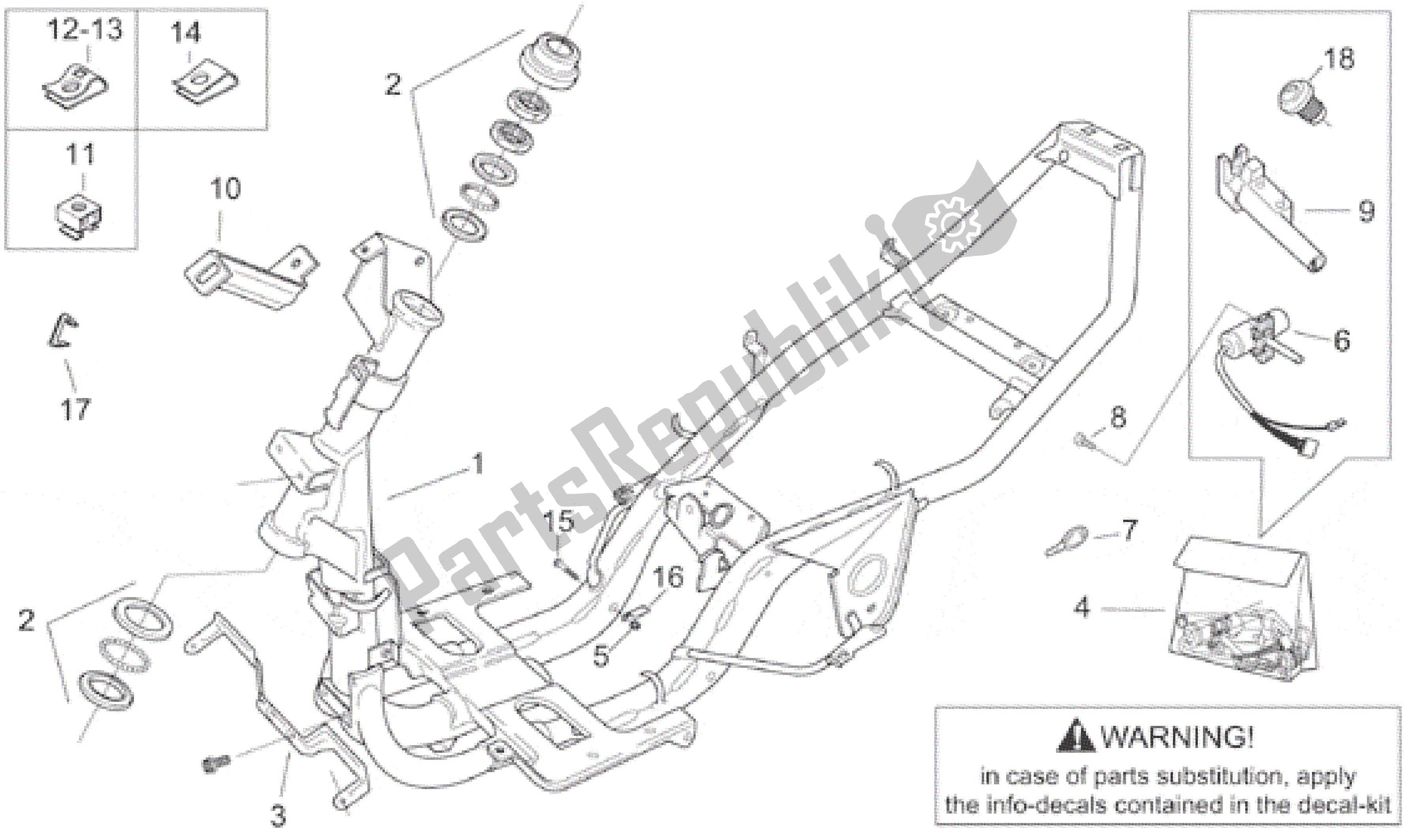 Alle Teile für das Rahmen des Aprilia SR WWW 50 1997 - 1999