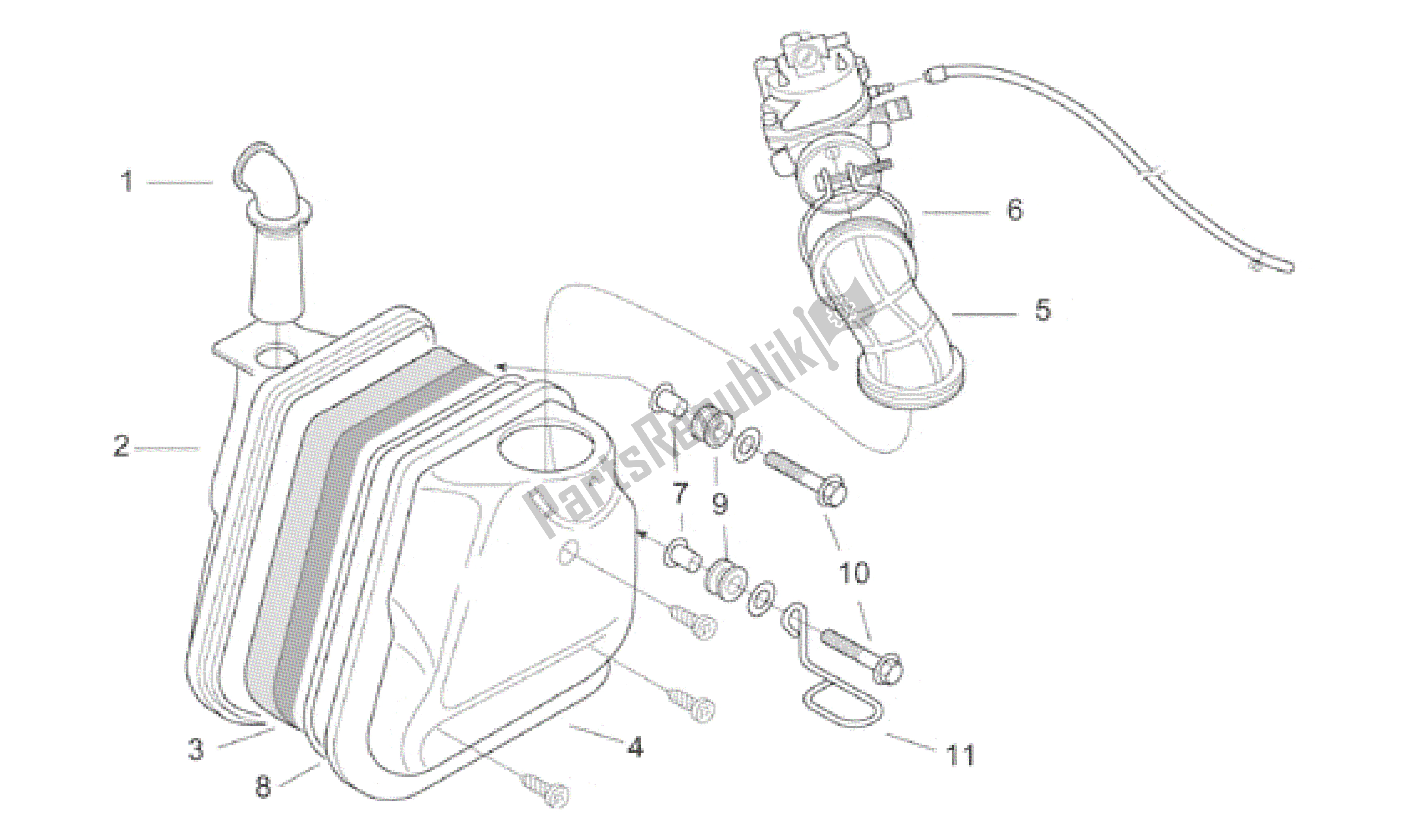 Tutte le parti per il Air Box del Aprilia SR WWW 50 1997 - 1999