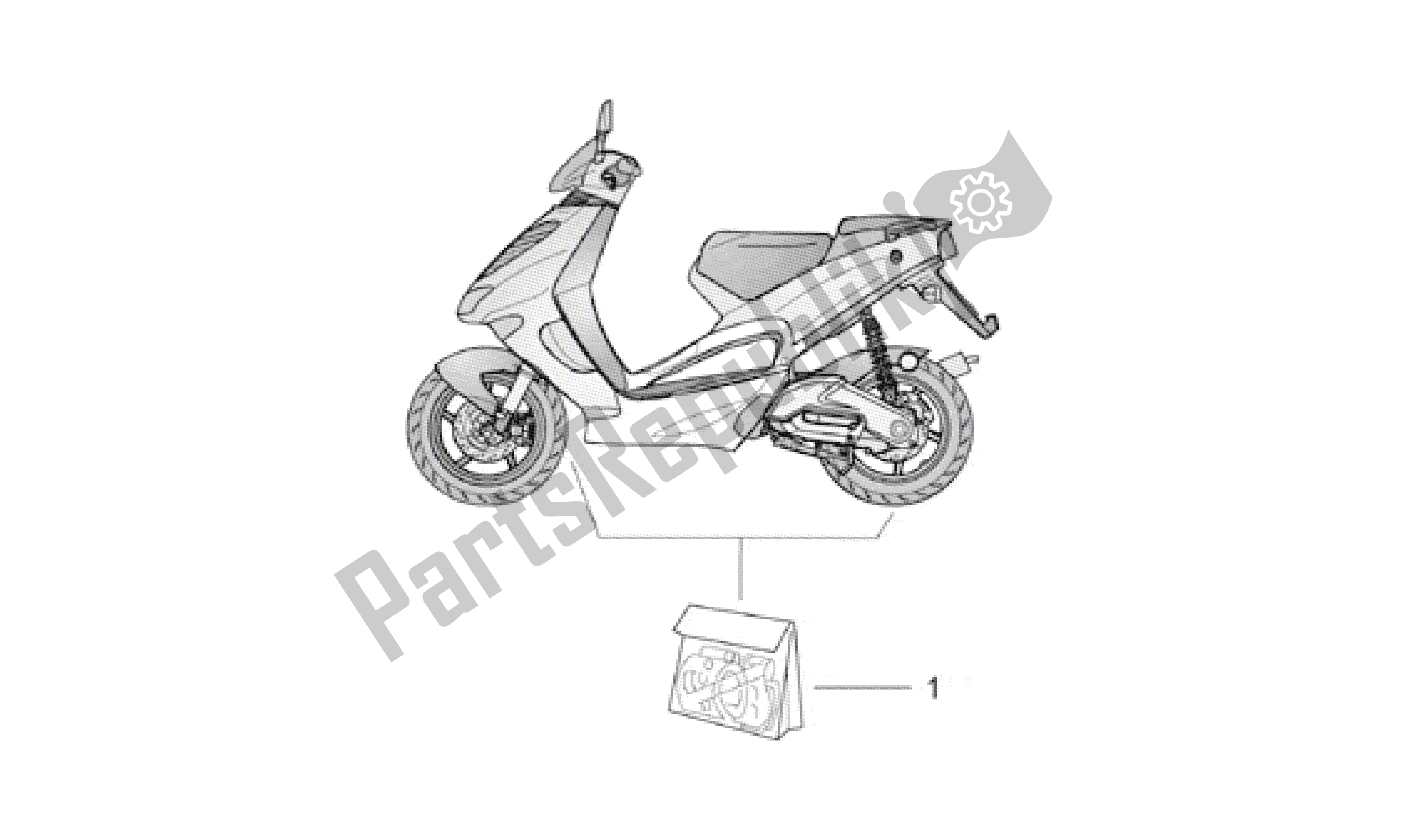 Toutes les pièces pour le Ensemble De Décalcomanies Corps Central du Aprilia SR WWW 50 1997 - 1999