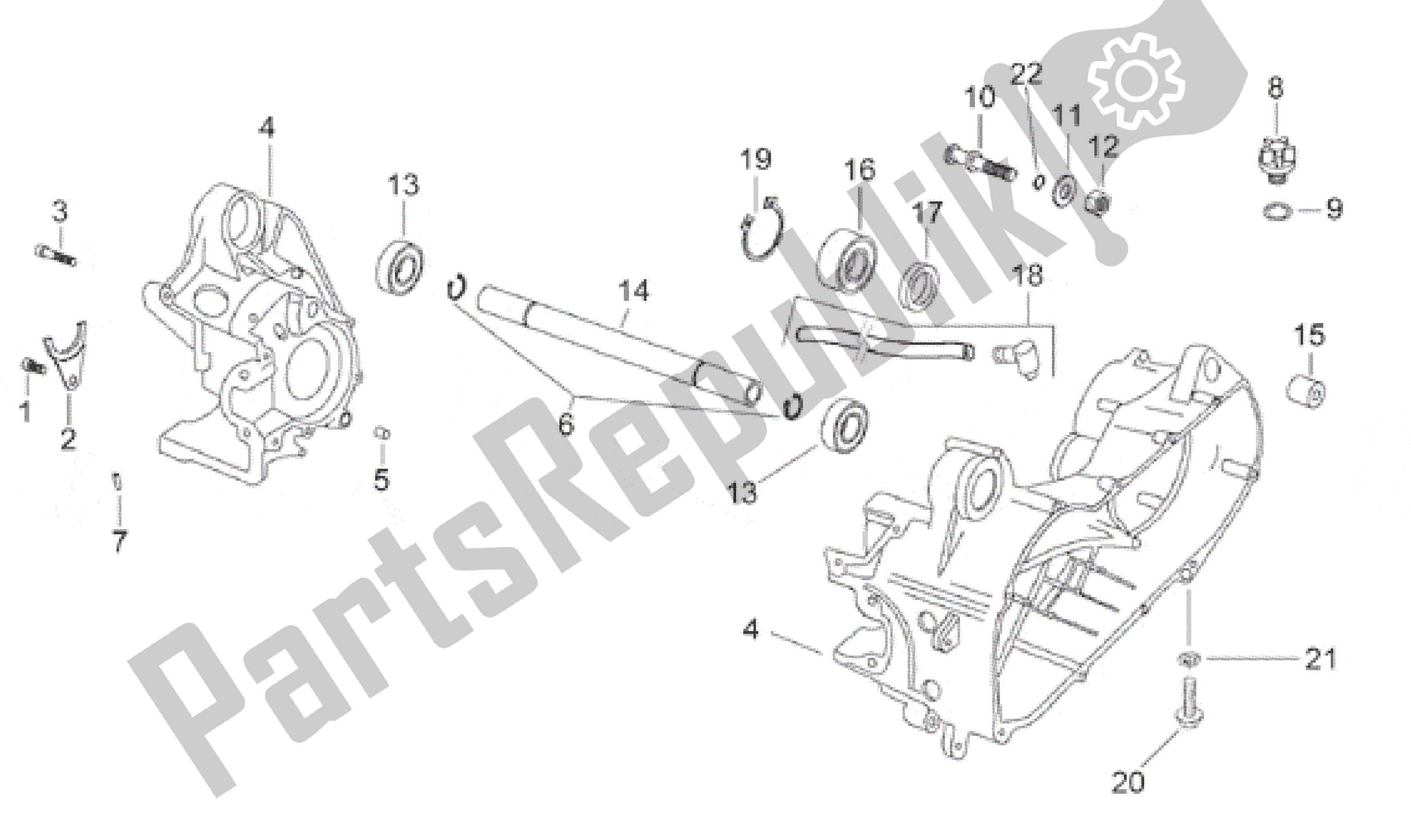 Toutes les pièces pour le Jeu De Carter Central du Aprilia SR WWW 50 1997 - 1999