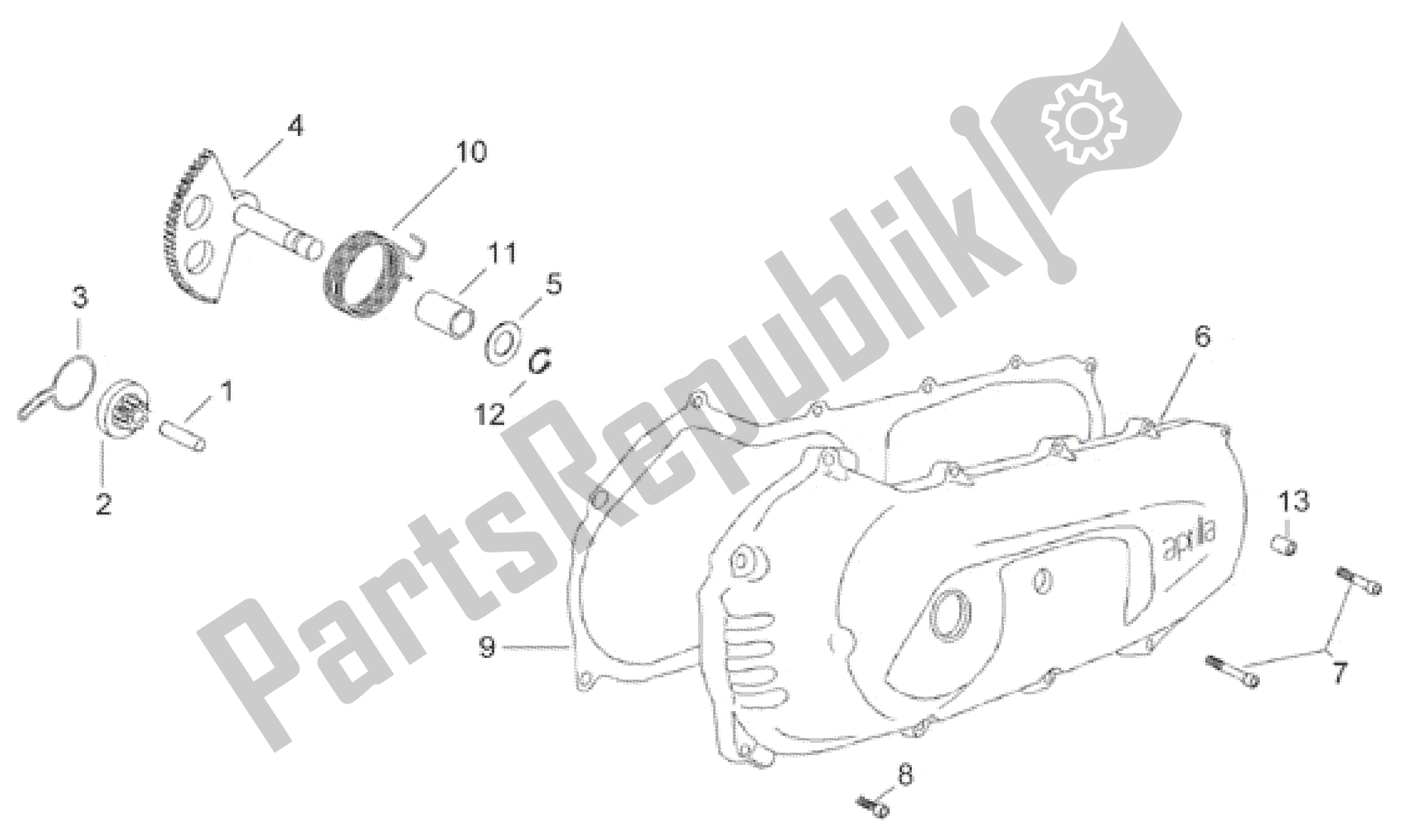 All parts for the Covers - Kick Starter of the Aprilia SR WWW 50 1997 - 1999