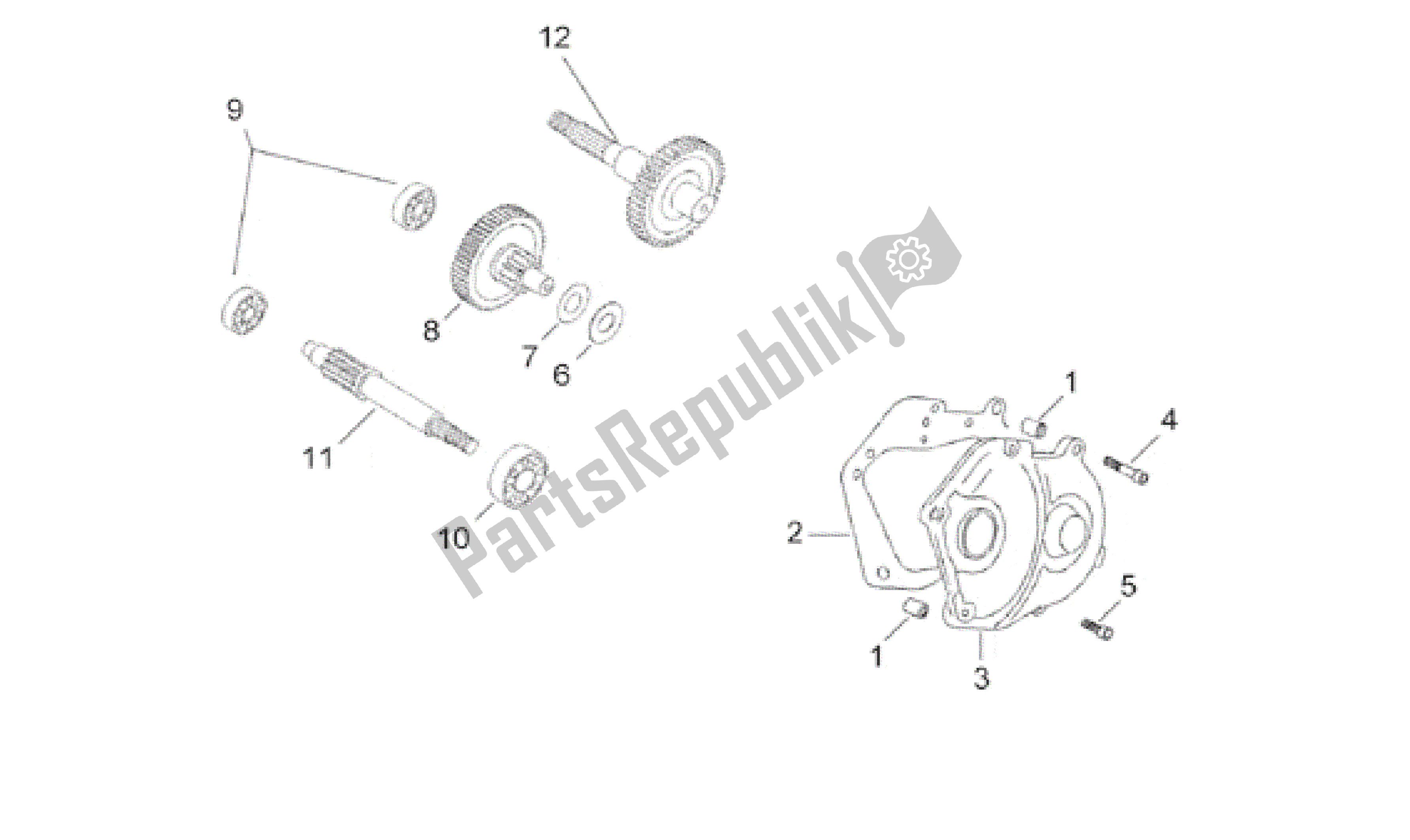 All parts for the Transmission Final Drive of the Aprilia SR WWW 50 1997 - 1999