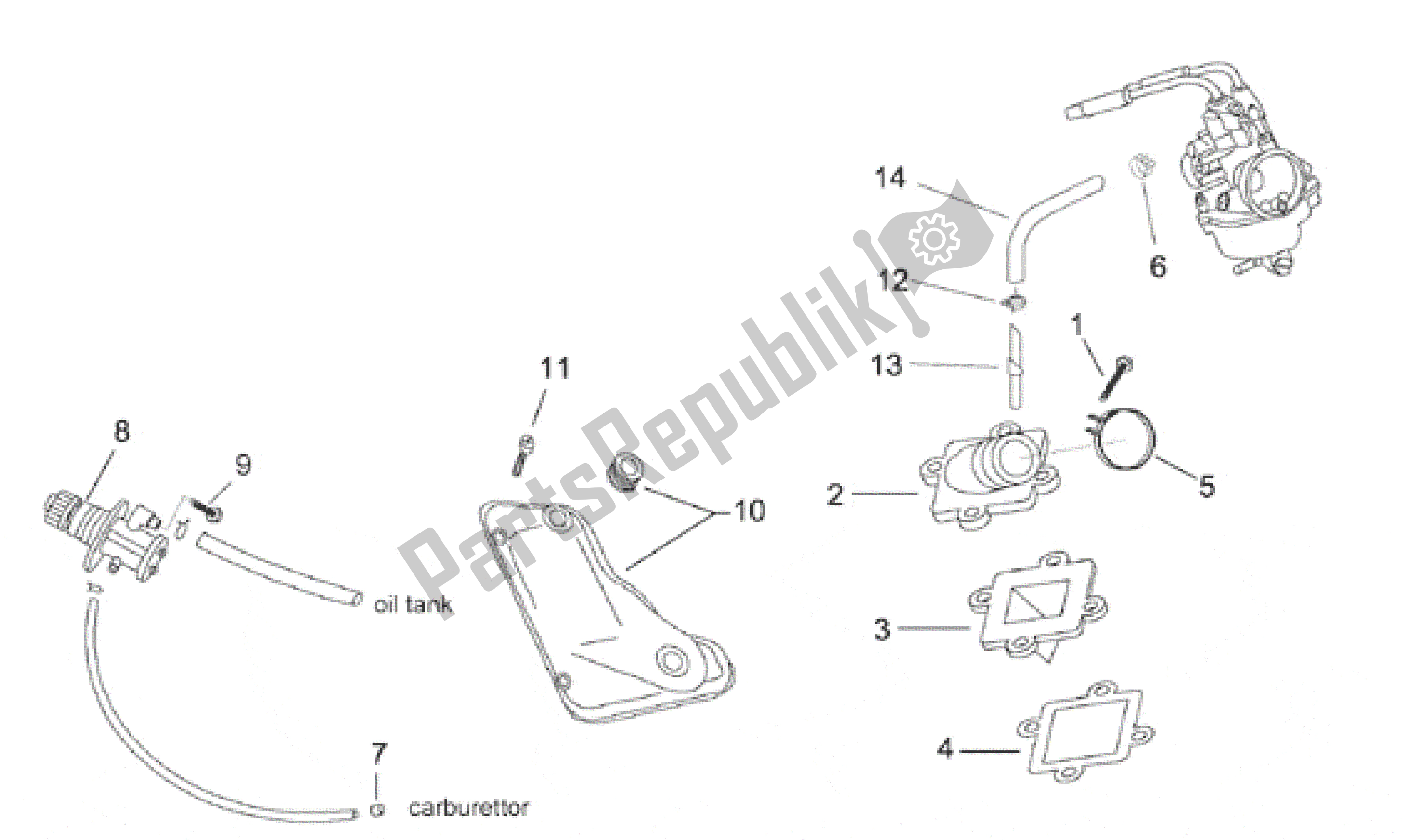 All parts for the Supply - Oil Pump of the Aprilia SR WWW 50 1997 - 1999