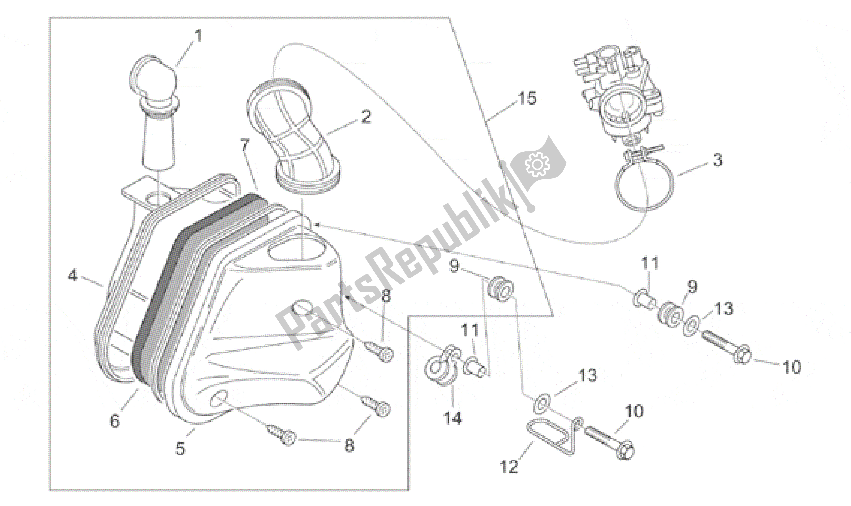 All parts for the Air Box of the Aprilia Area 51 50 1998 - 2000