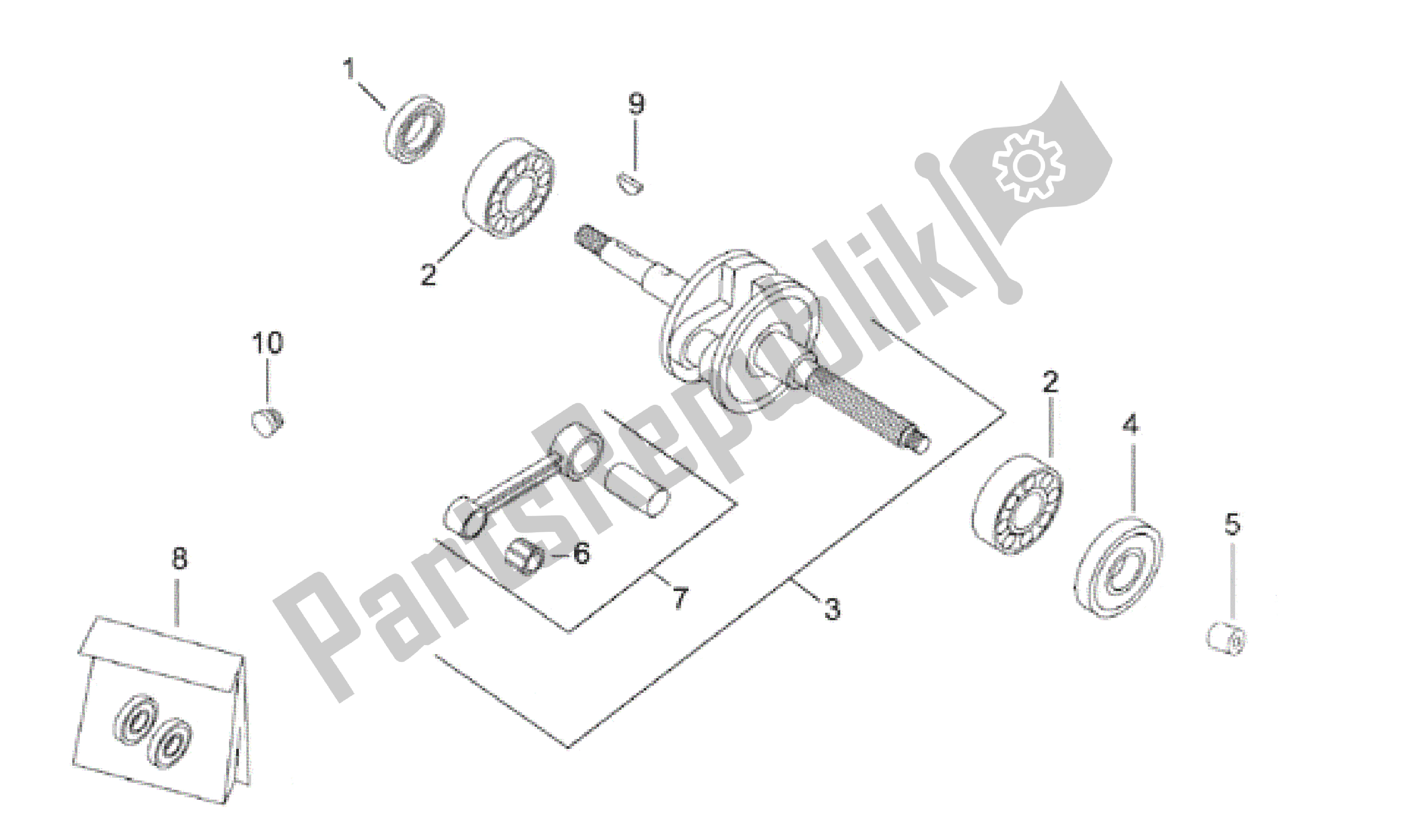 All parts for the Connecting Rod Group of the Aprilia Area 51 50 1998 - 2000