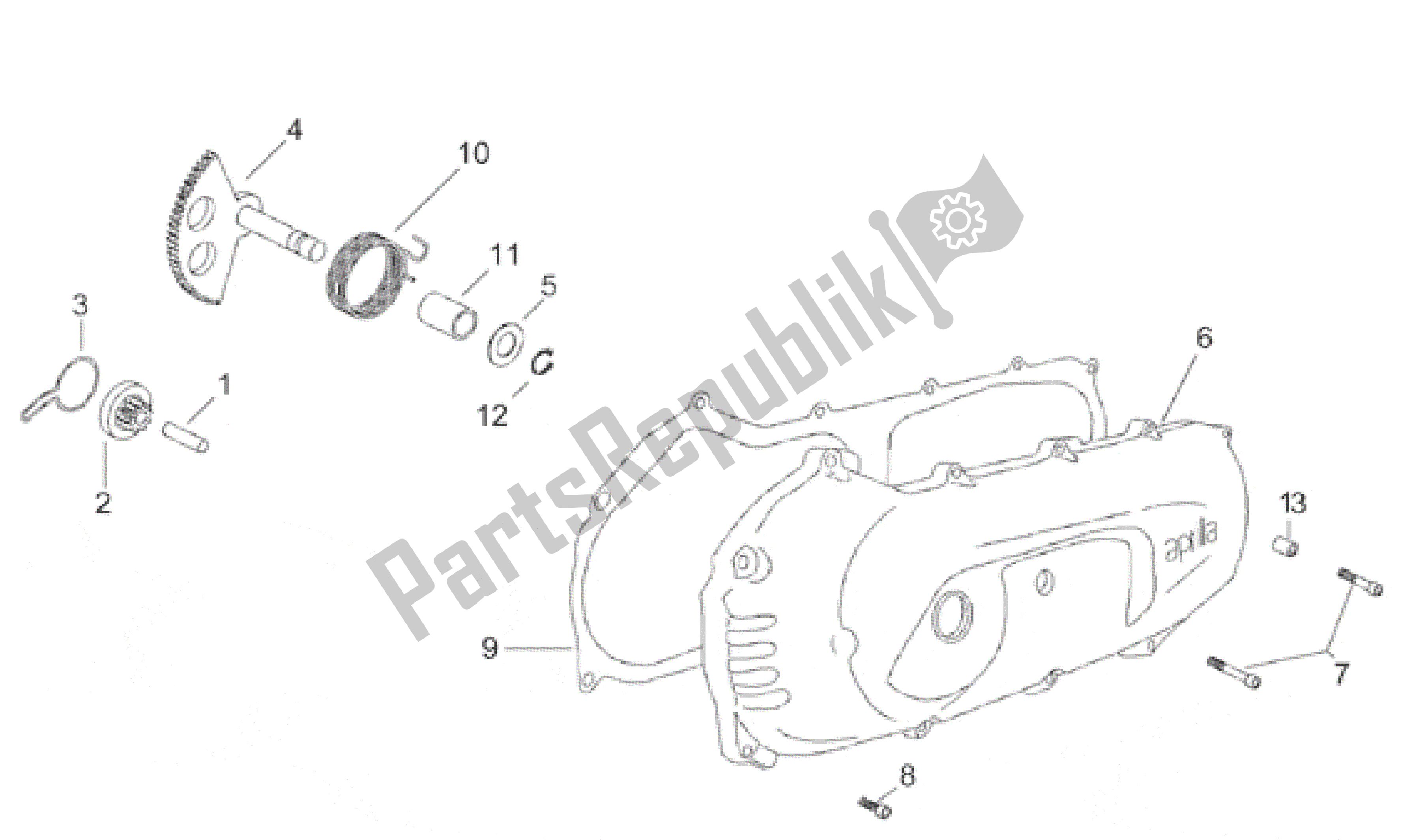 Alle Teile für das Abdeckungen - Kickstarter des Aprilia Area 51 50 1998 - 2000