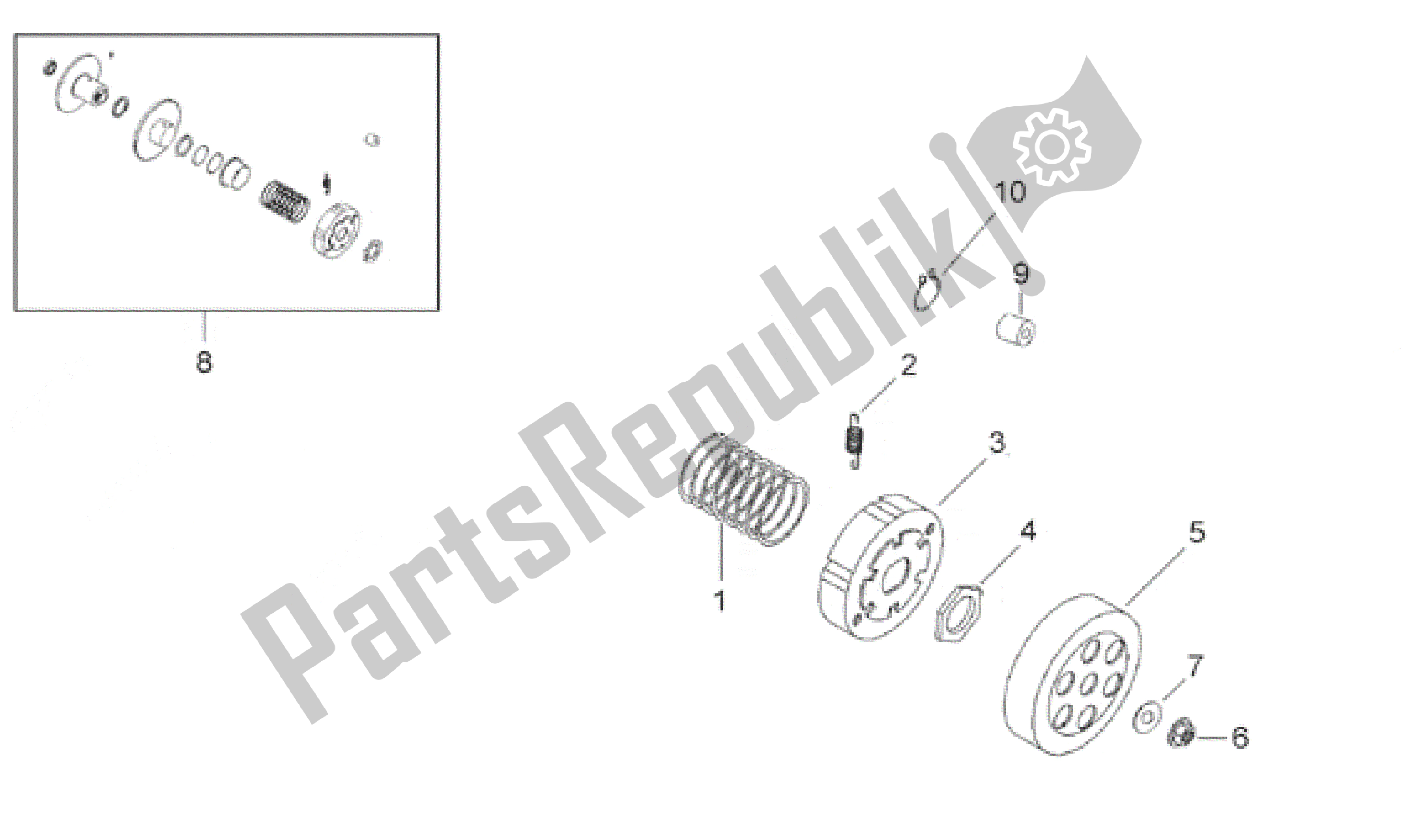 Tutte le parti per il Frizione Ii del Aprilia Area 51 50 1998 - 2000