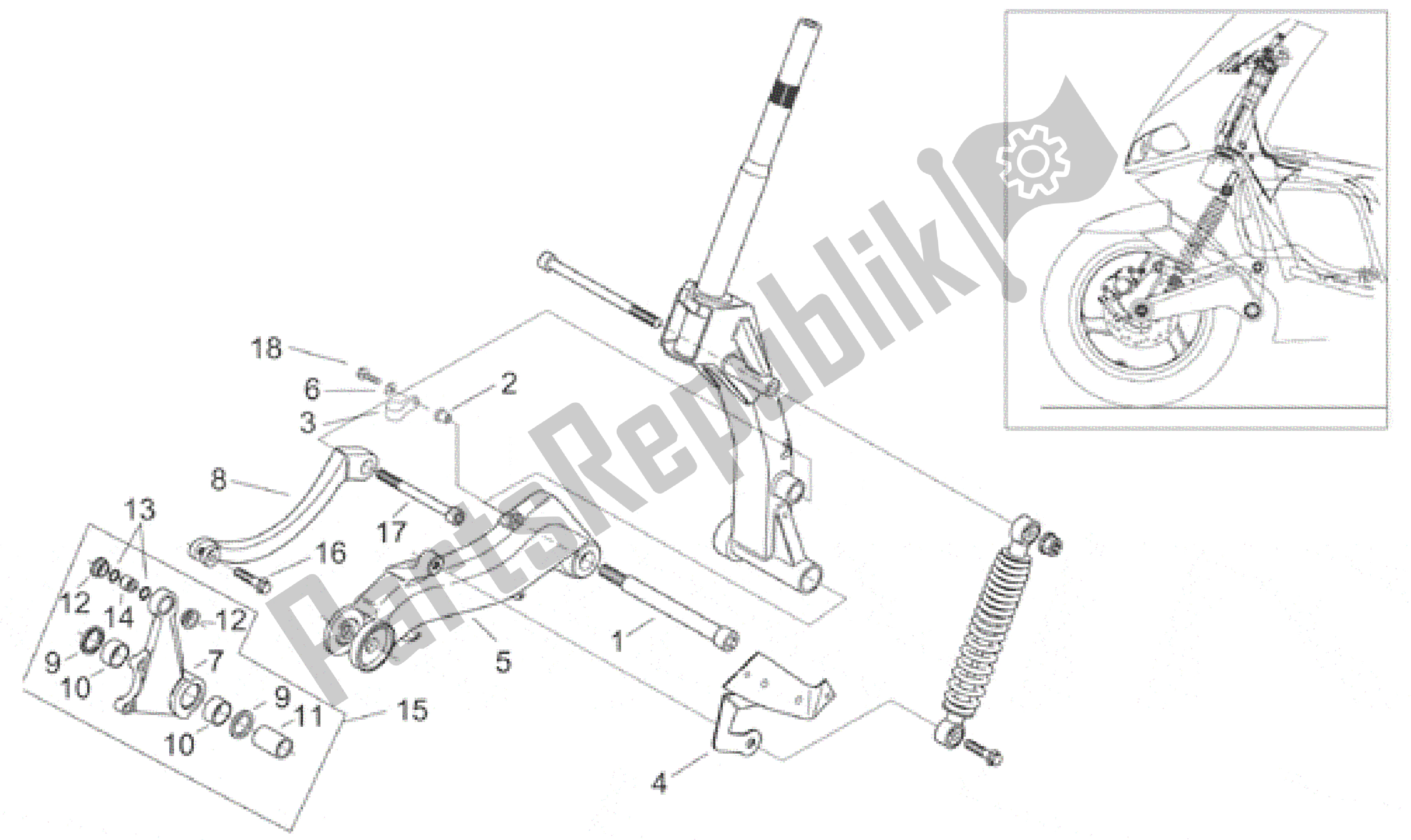 All parts for the Front Shock Absorber I of the Aprilia Area 51 50 1998 - 2000
