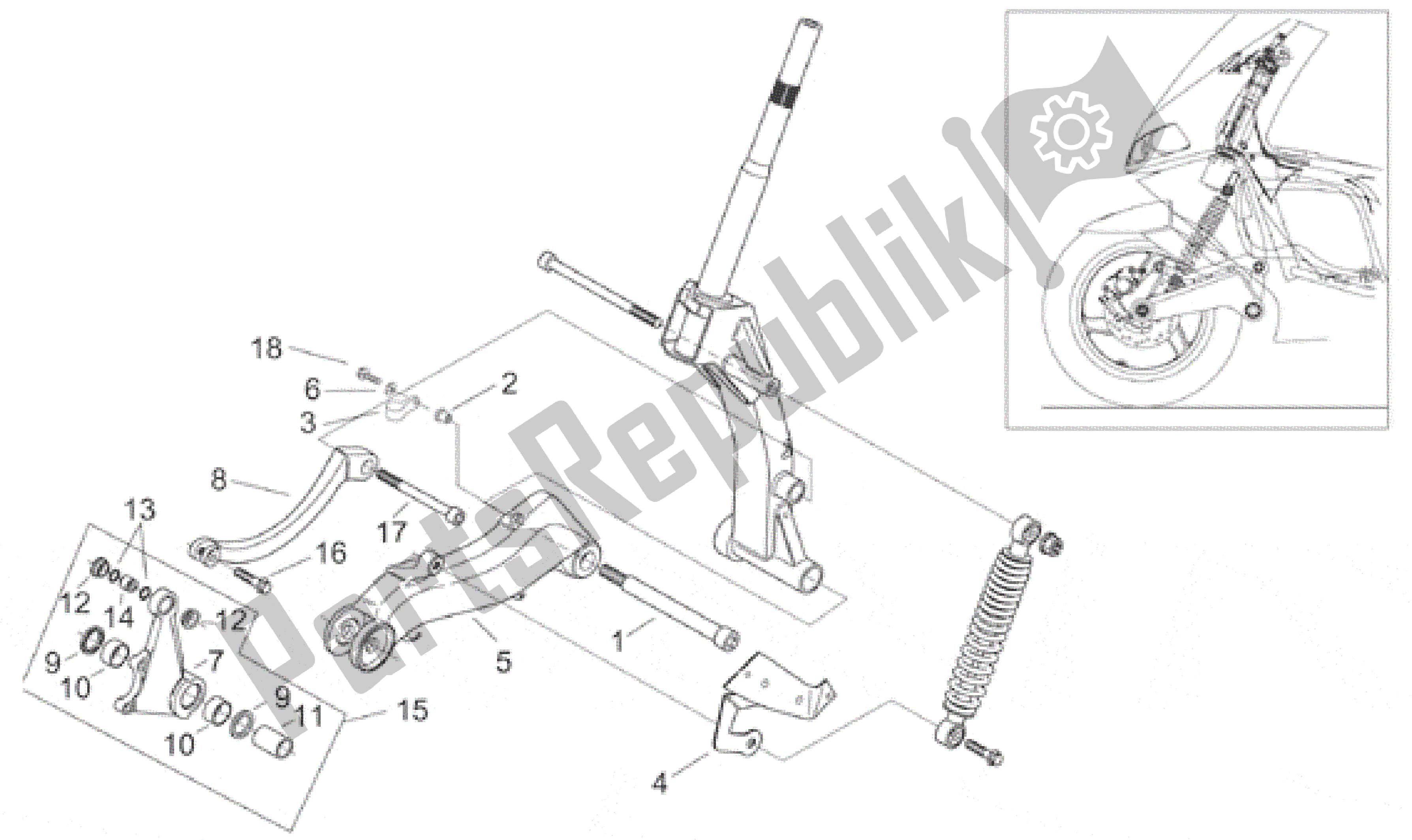 Toutes les pièces pour le Amortisseur Avant I du Aprilia Area 51 50 1998 - 2000