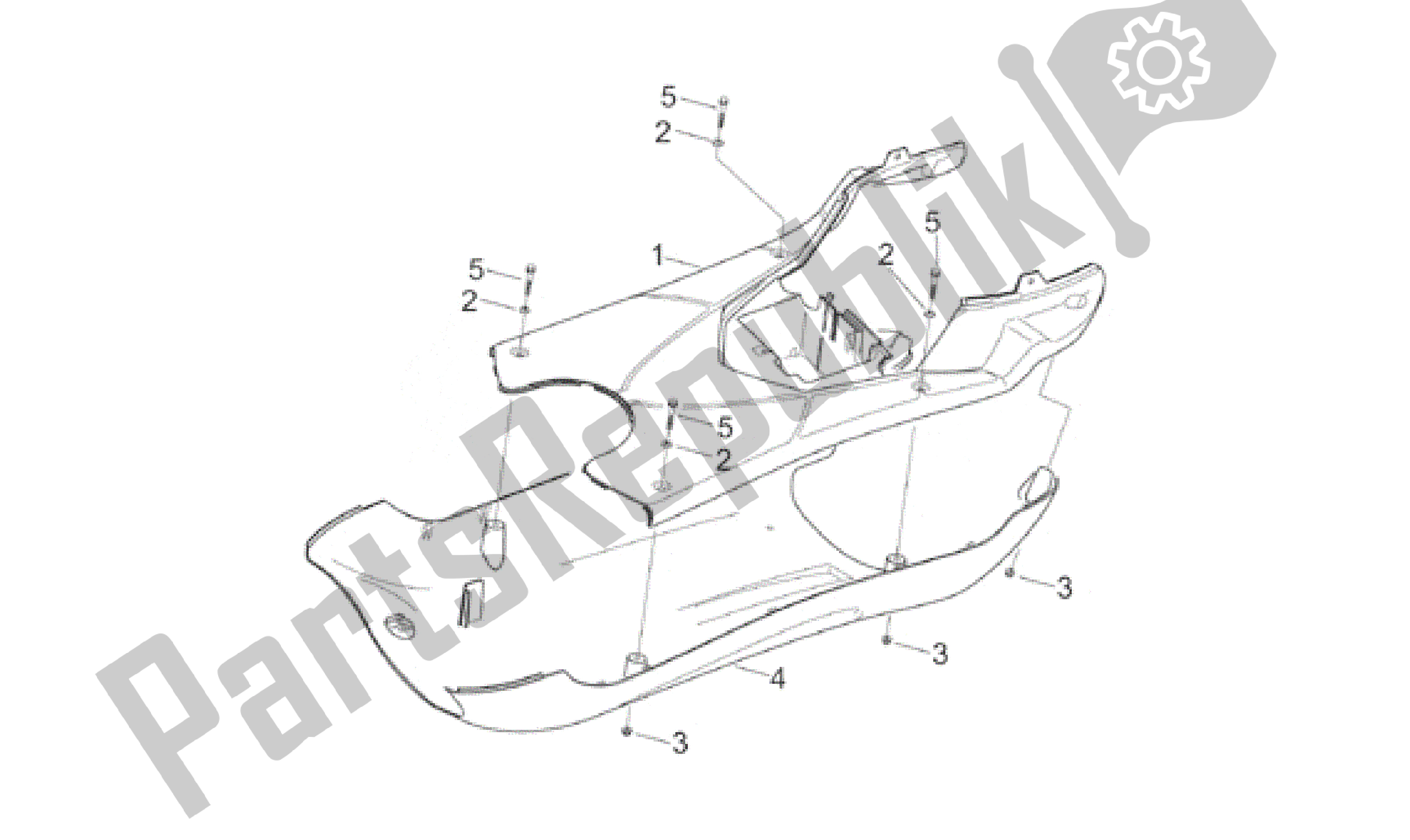 Toutes les pièces pour le Corps Central Iv - Panneau du Aprilia Sonic 50 1998 - 2001