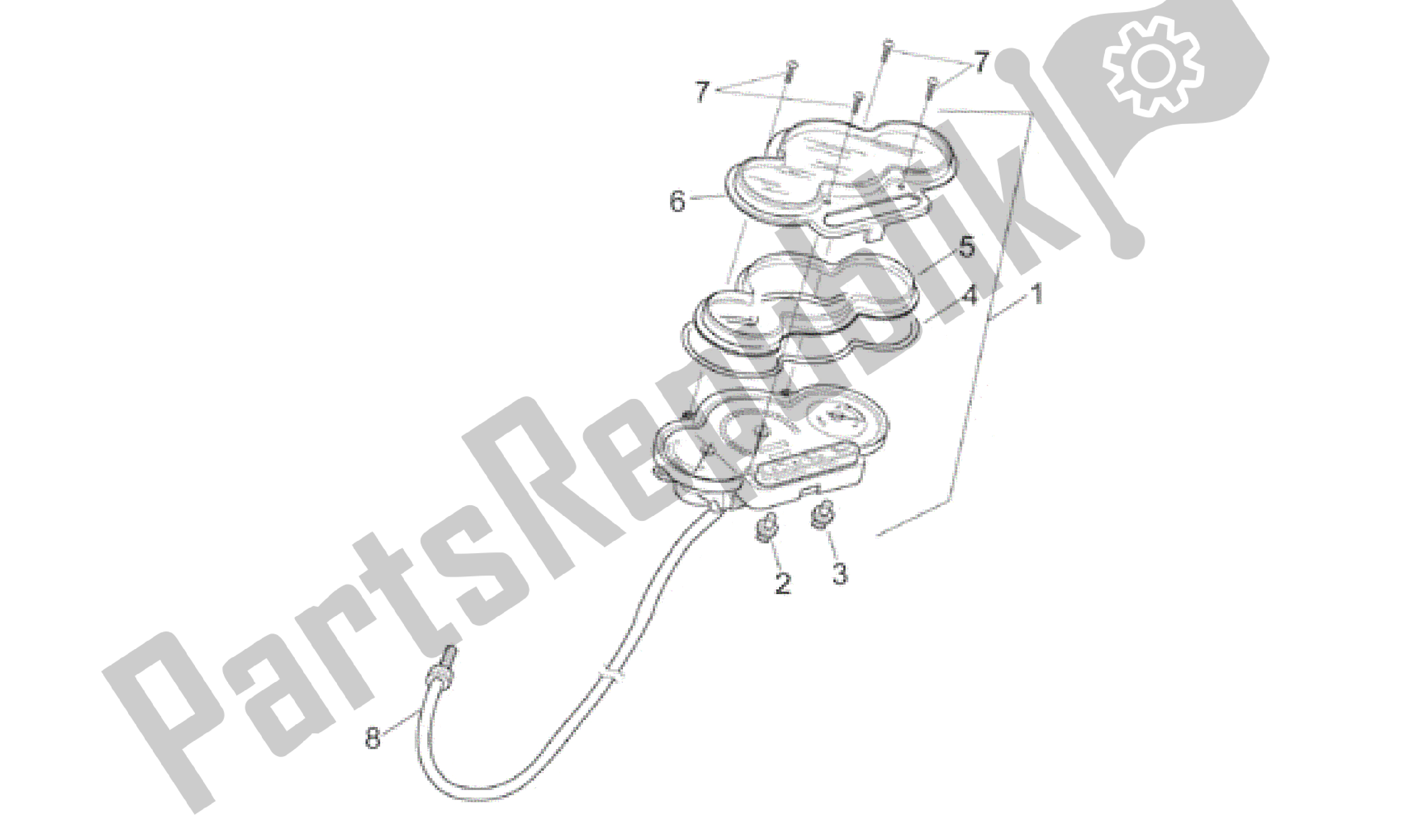 All parts for the Dashboard of the Aprilia Sonic 50 1998 - 2001