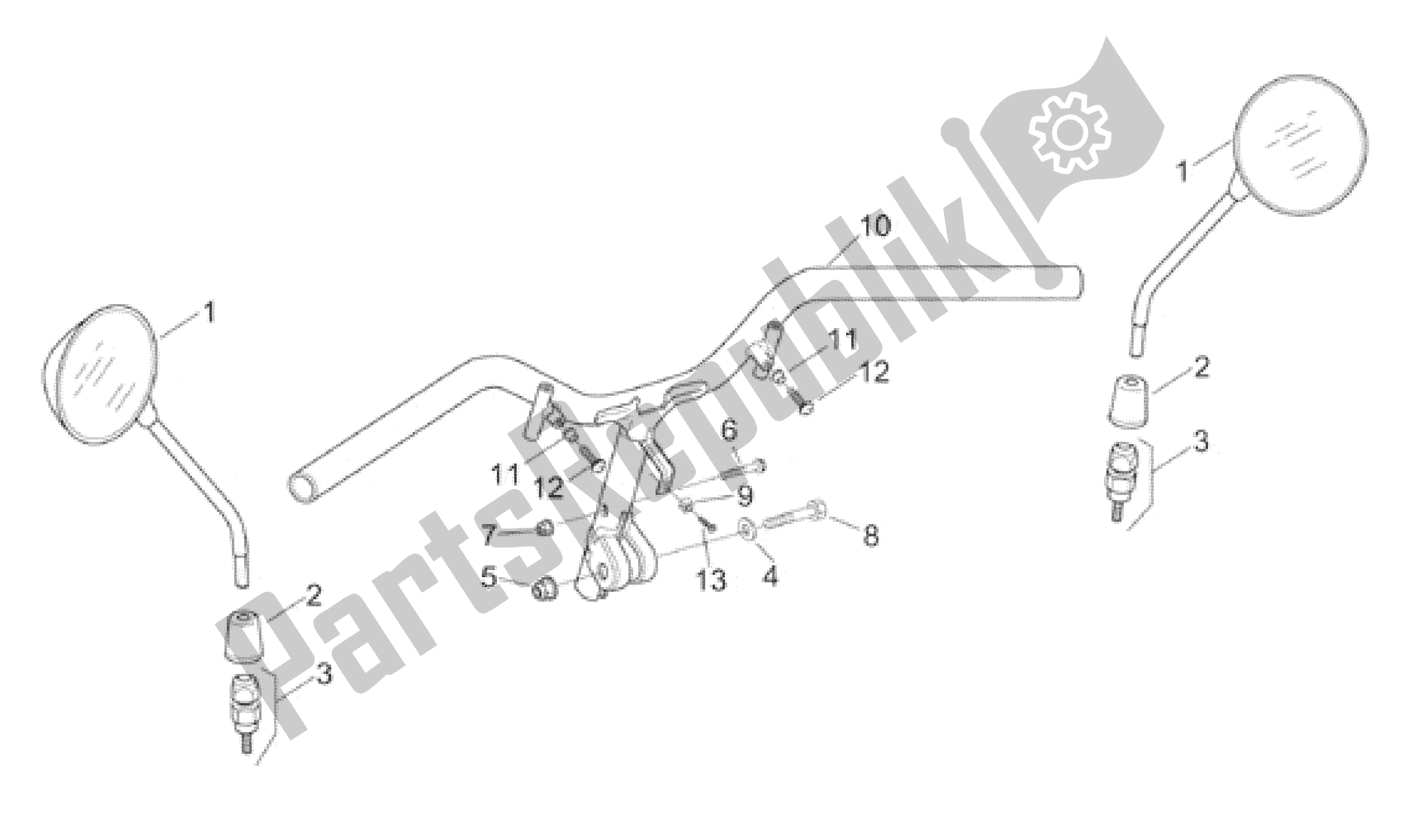 Toutes les pièces pour le Guidon - Rétroviseurs du Aprilia Sonic 50 1998 - 2001