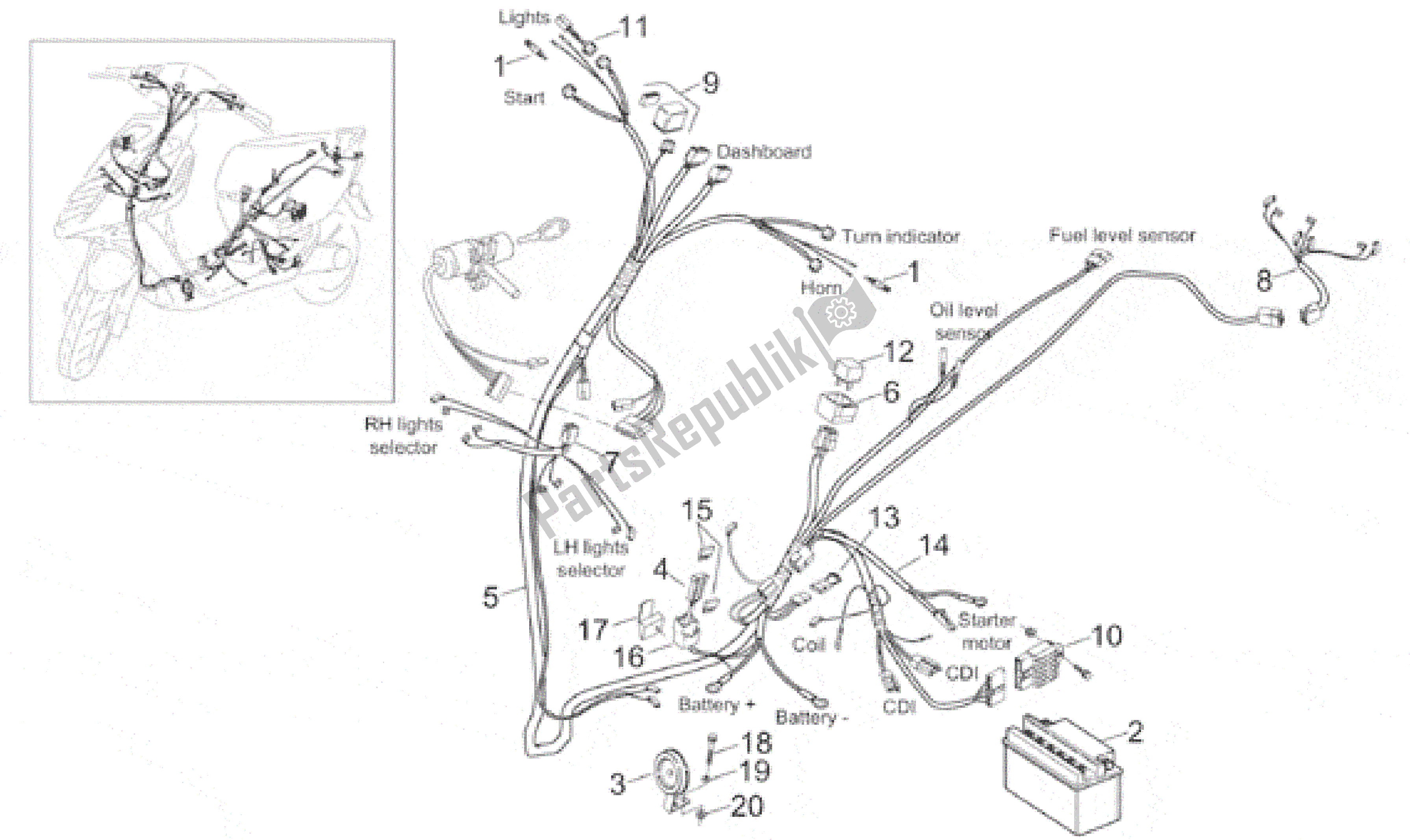 Alle Teile für das Elektrisches System des Aprilia Sonic 50 1998 - 2001