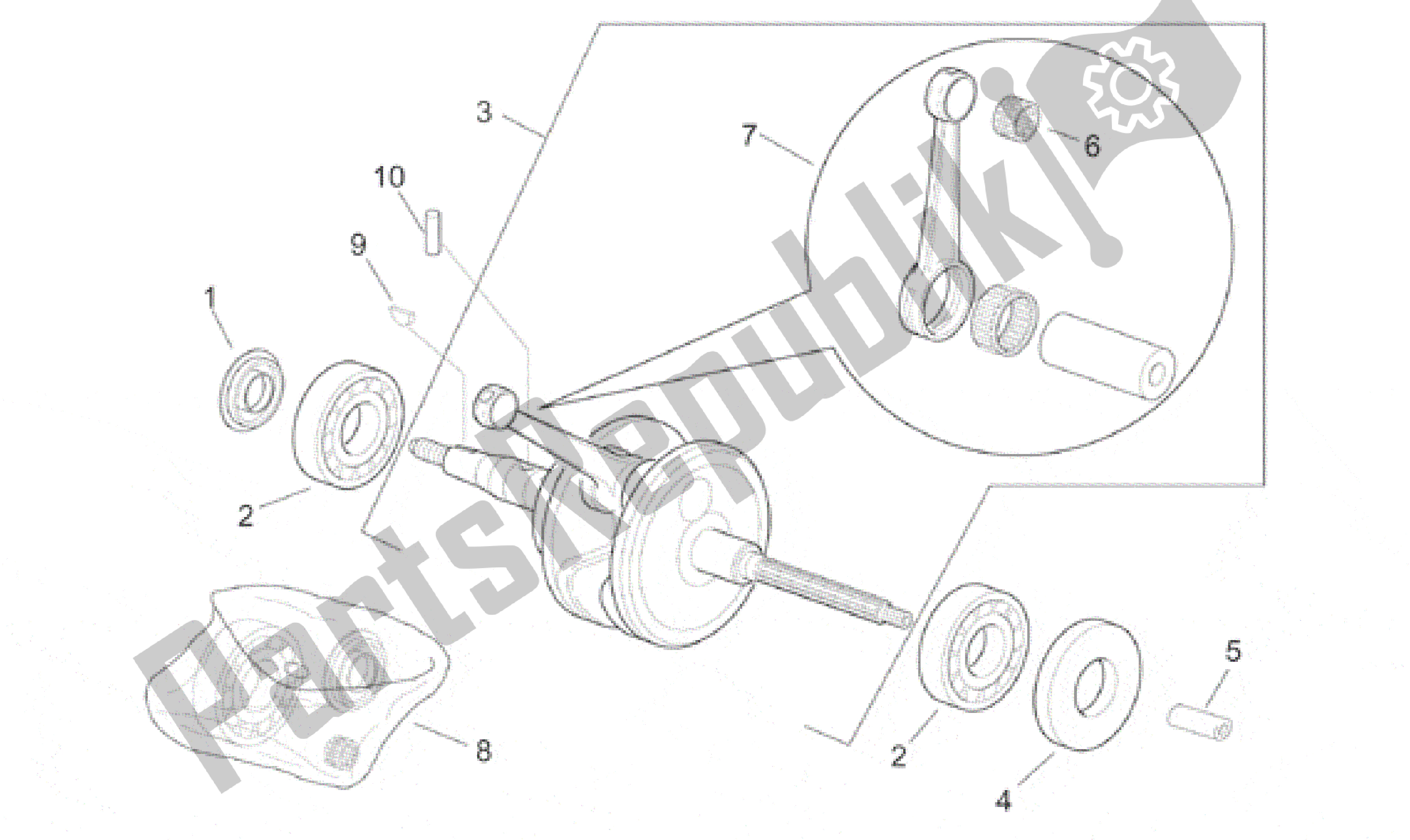 All parts for the Connecting Rod Group of the Aprilia Sonic 50 1998 - 2001