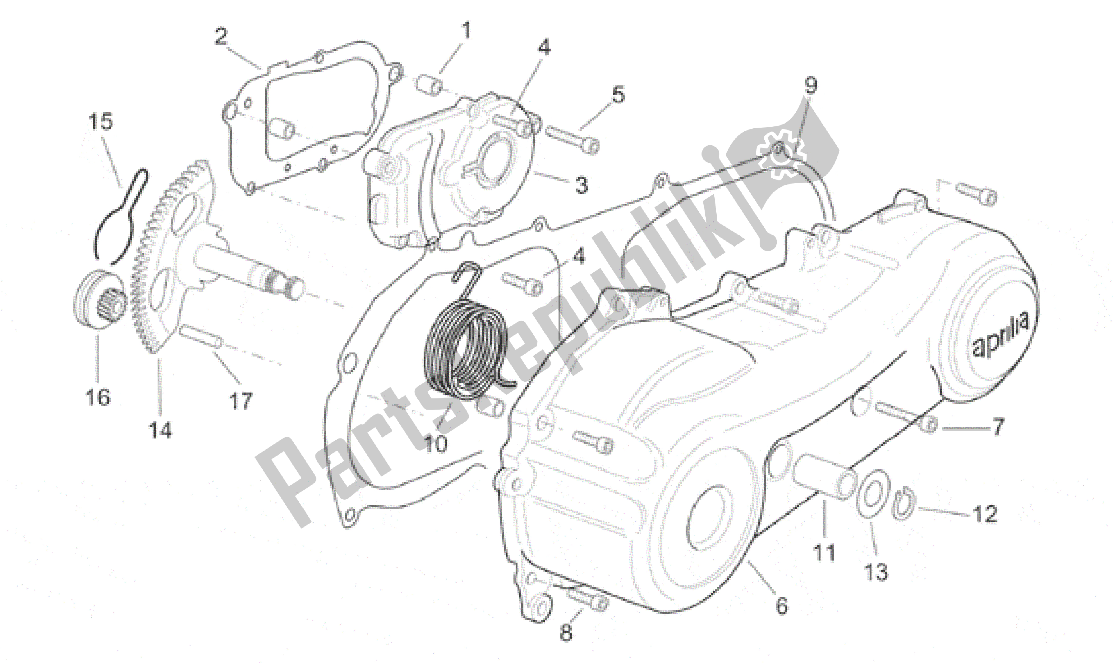 Todas las partes para Fundas - Kick Starter de Aprilia Sonic 50 1998 - 2001