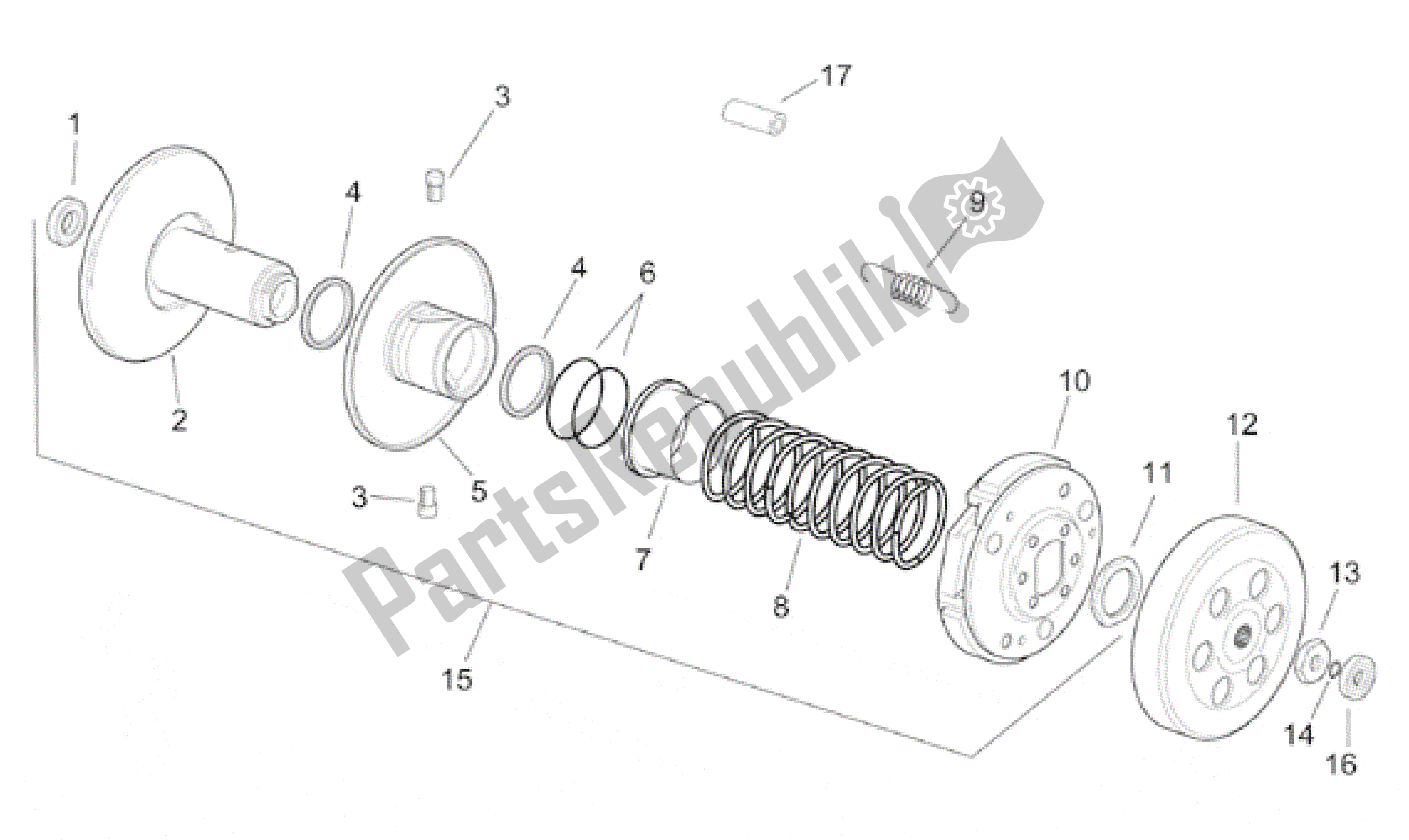 Tutte le parti per il Frizione del Aprilia Sonic 50 1998 - 2001