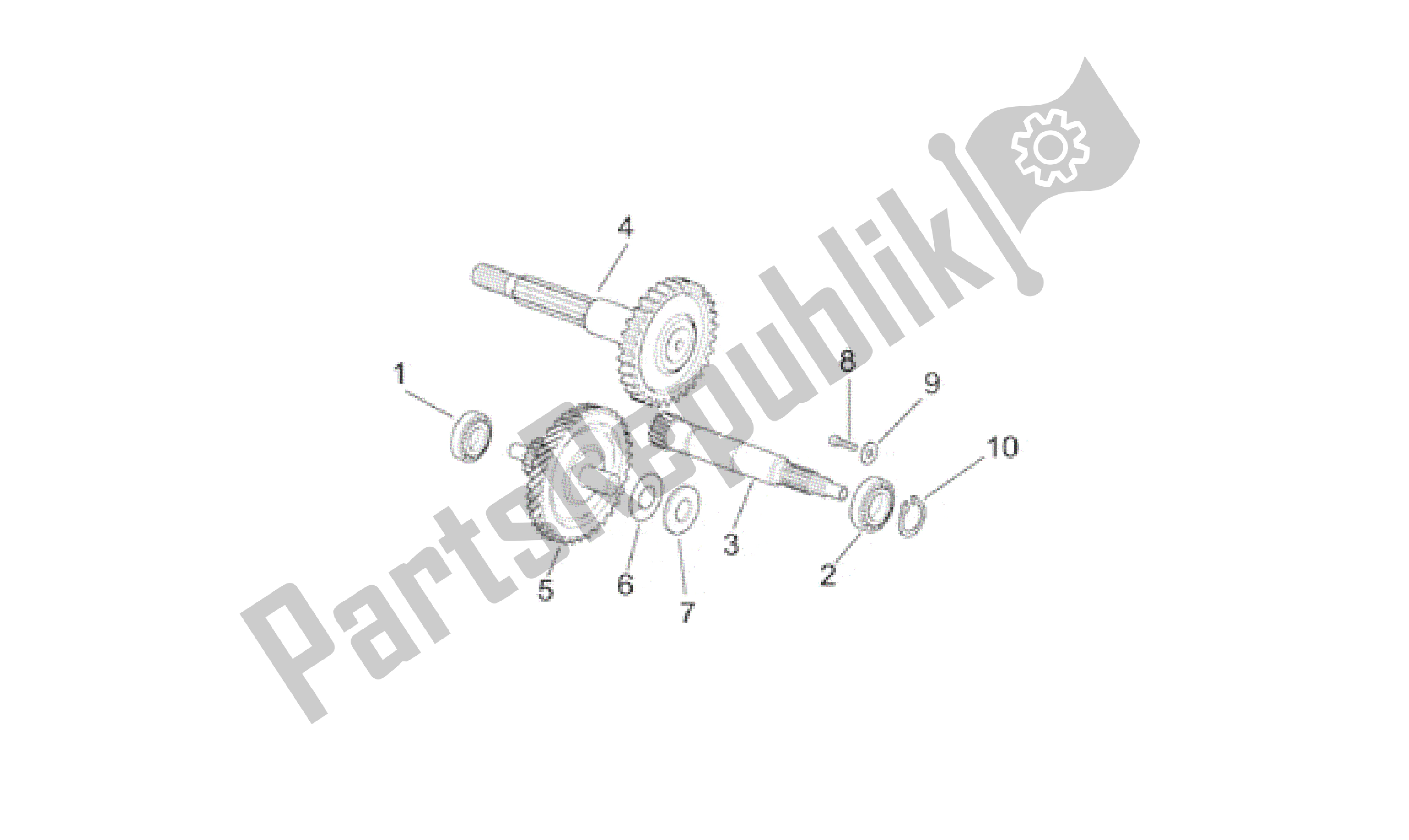 All parts for the Transmission Final Drive of the Aprilia Sonic 50 1998 - 2001