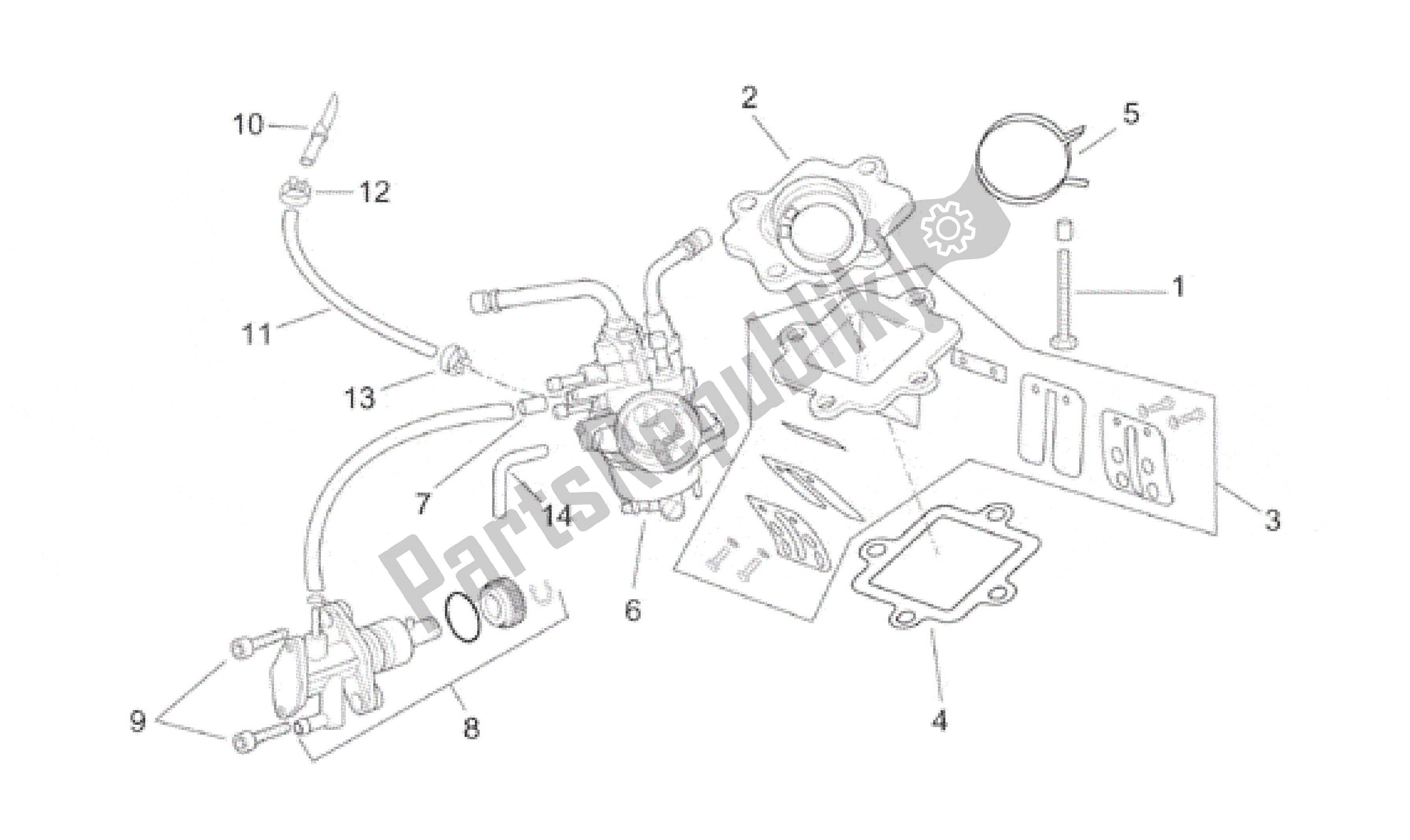 All parts for the Supply - Oil Pump of the Aprilia Sonic 50 1998 - 2001