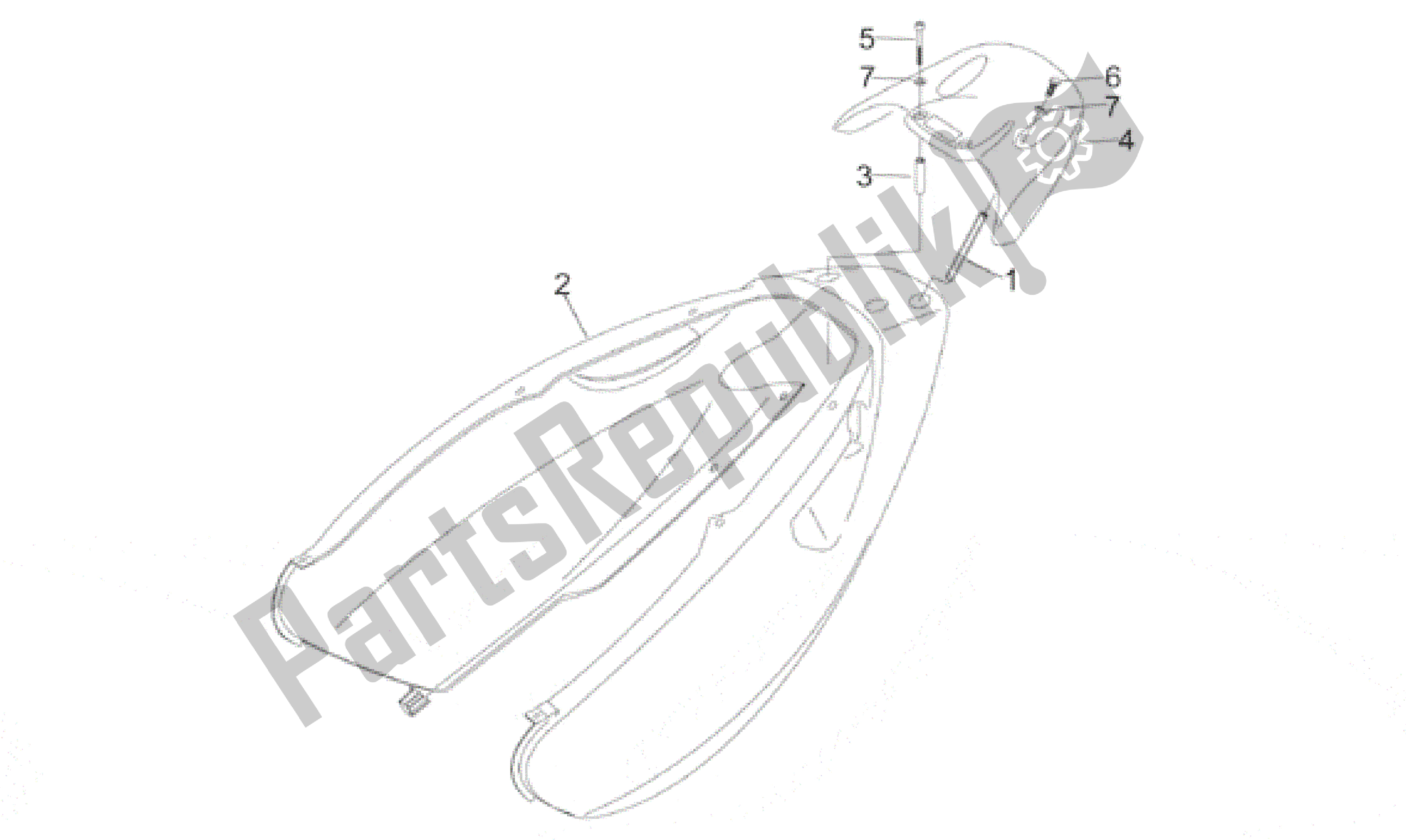 All parts for the Rear Body - Rear Fairing of the Aprilia Sonic 50 1998 - 2001