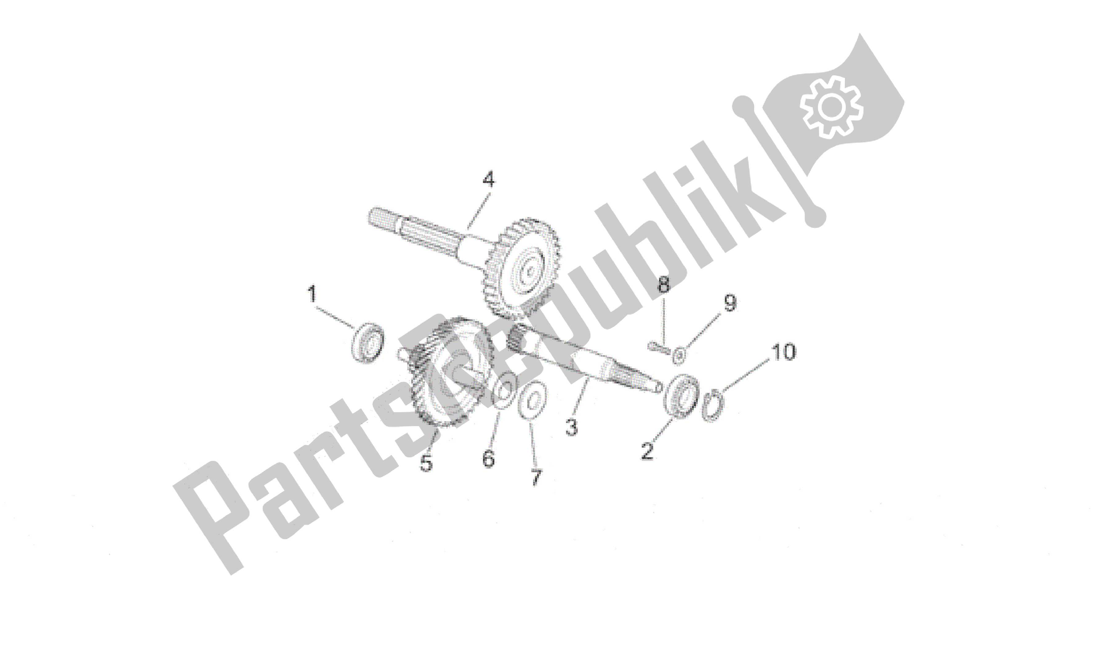 All parts for the Transmission Final Drive of the Aprilia Sonic 50 1998 - 2001