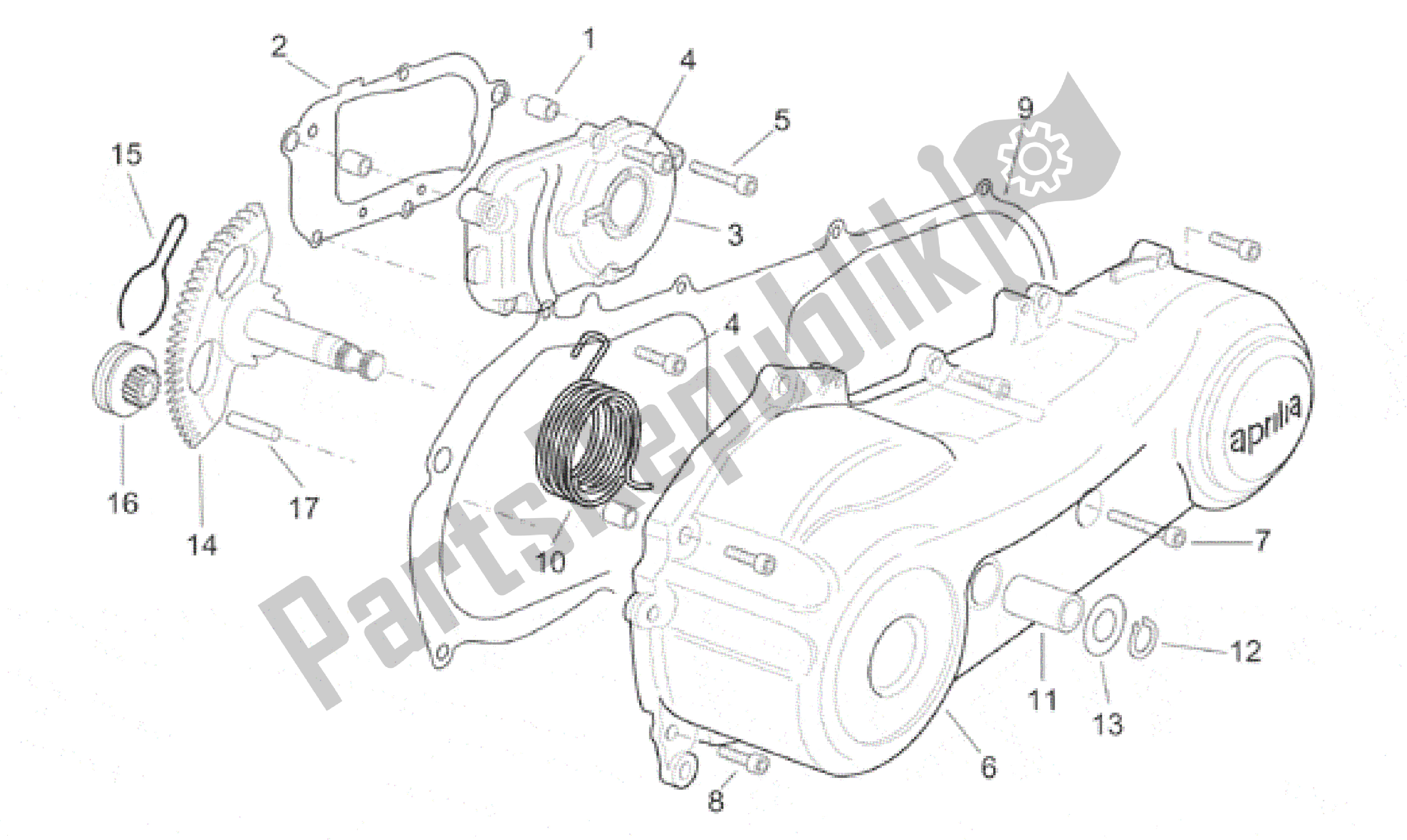 All parts for the Covers - Kick Starter of the Aprilia Sonic 50 1998 - 2001