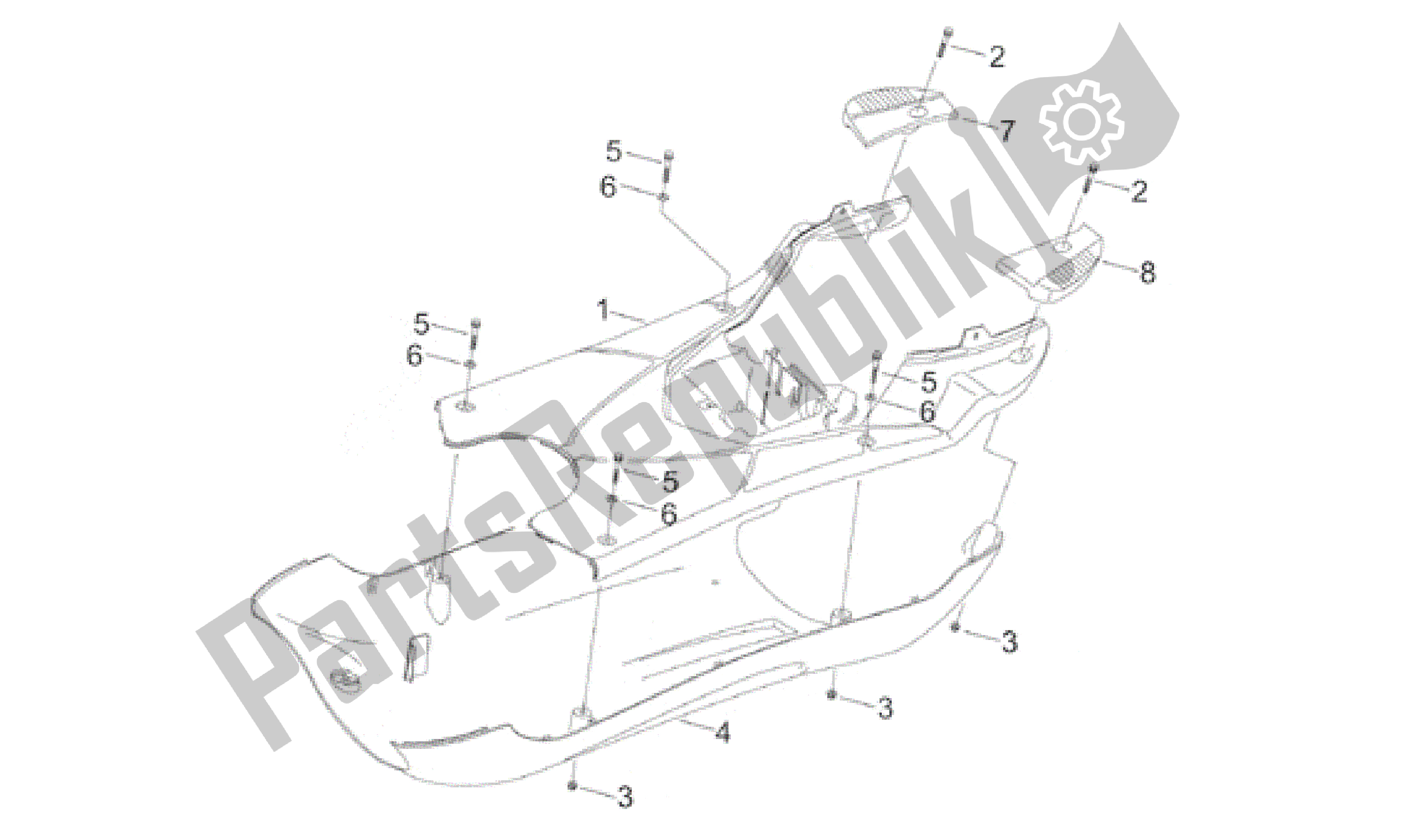 All parts for the Central Body - Panel of the Aprilia Sonic 50 1998 - 2001