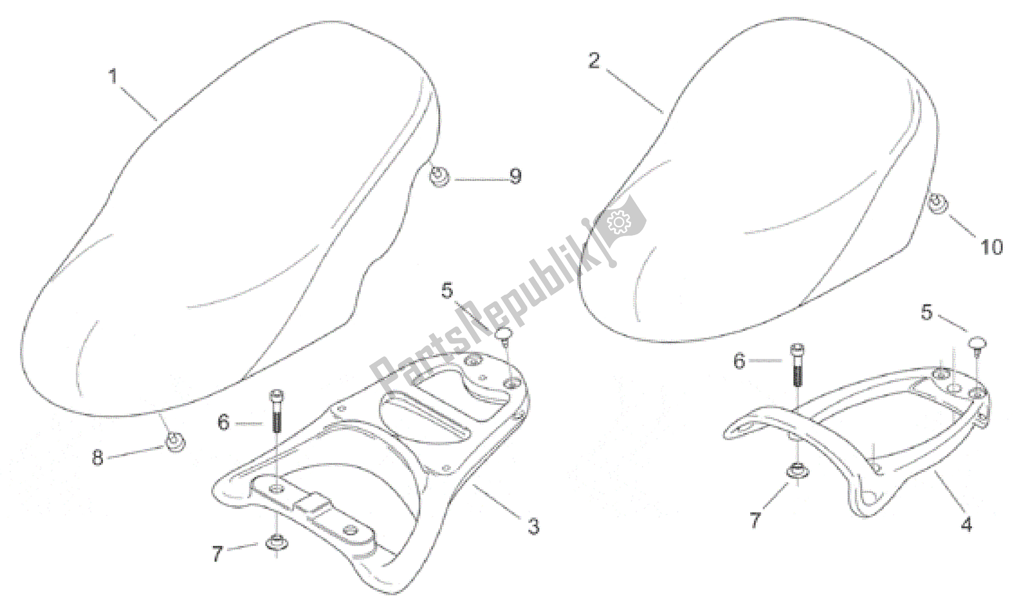 All parts for the Seat - Carrier of the Aprilia Scarabeo 50 1998