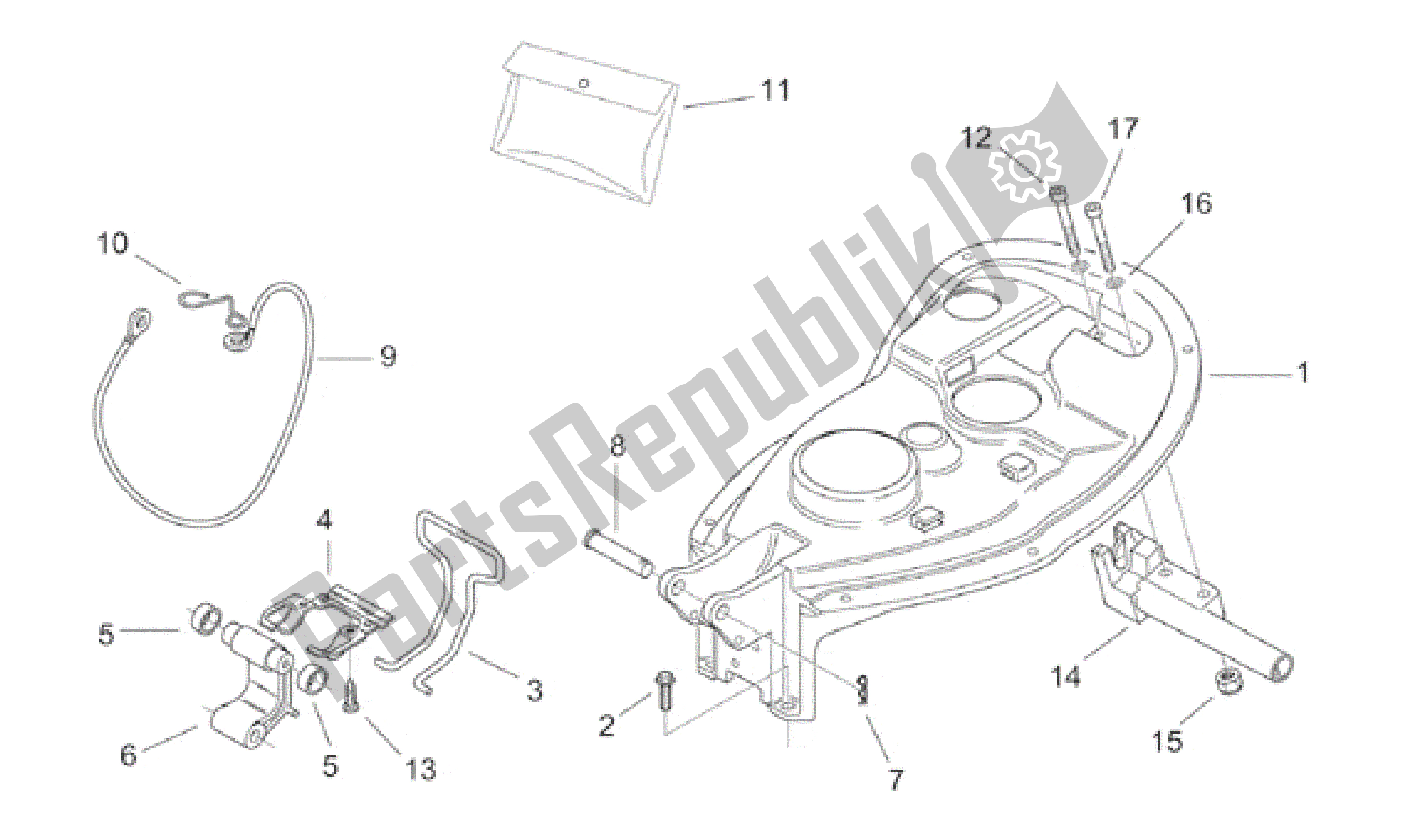 All parts for the Rear Body Ii - Seat.comp. Of the Aprilia Scarabeo 50 1998