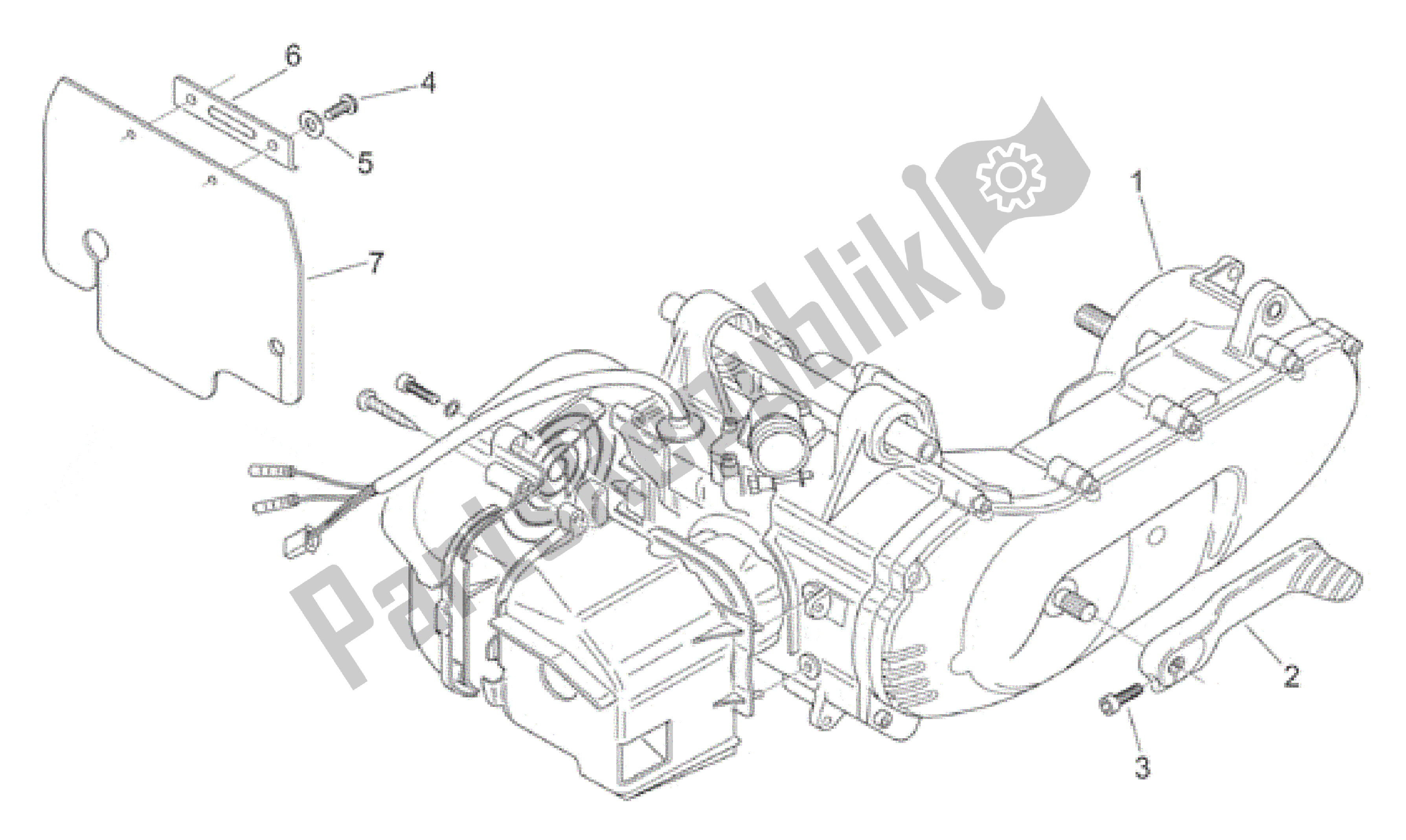 All parts for the Engine of the Aprilia Scarabeo 50 1998