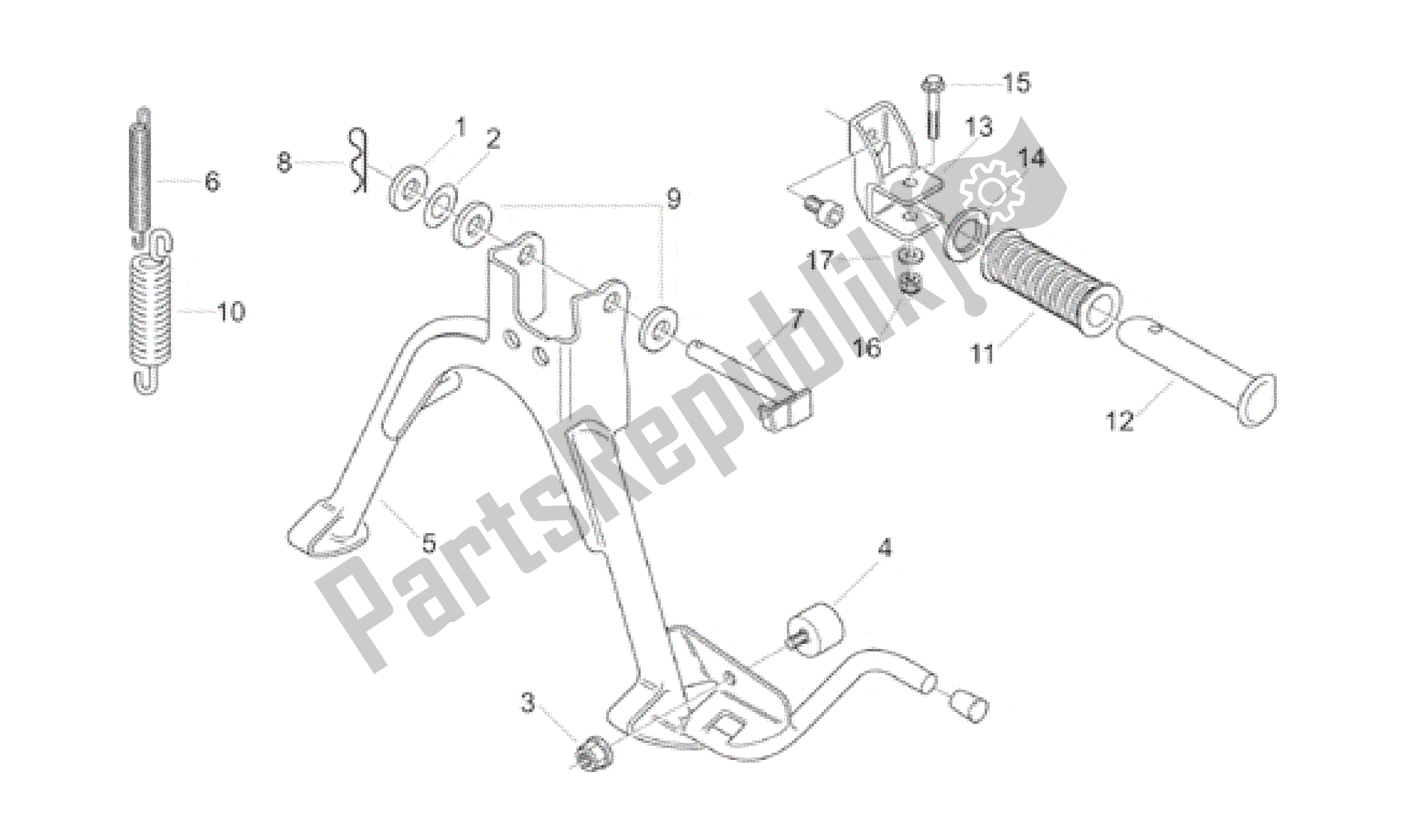 All parts for the Foot Rests - Lateral Stand of the Aprilia Scarabeo 50 1998